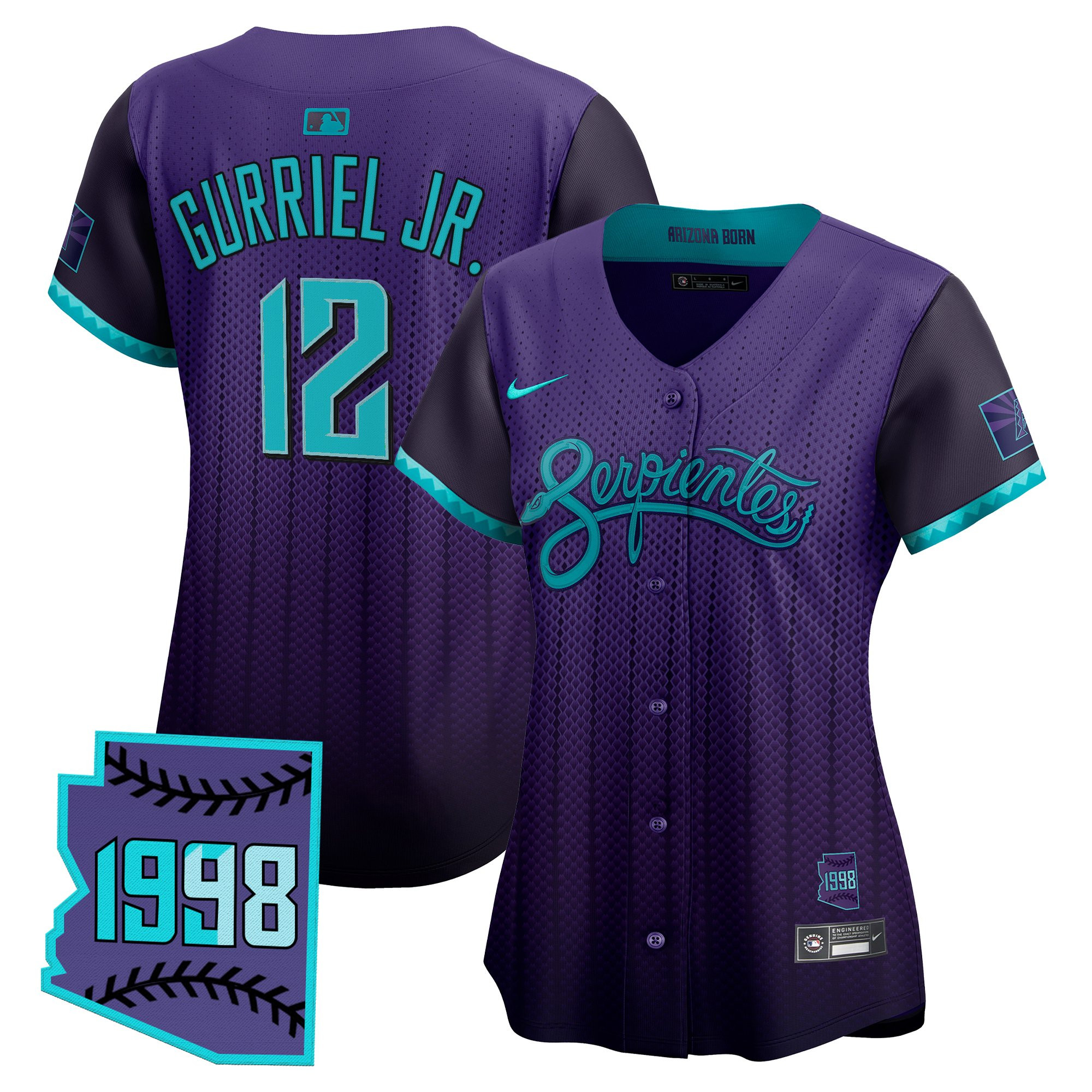 Lourdes Gurriel Jr. Women's Arizona Diamondbacks 2025 City Connect Vapor Premier Limited Purple Jersey V2 - Stitched