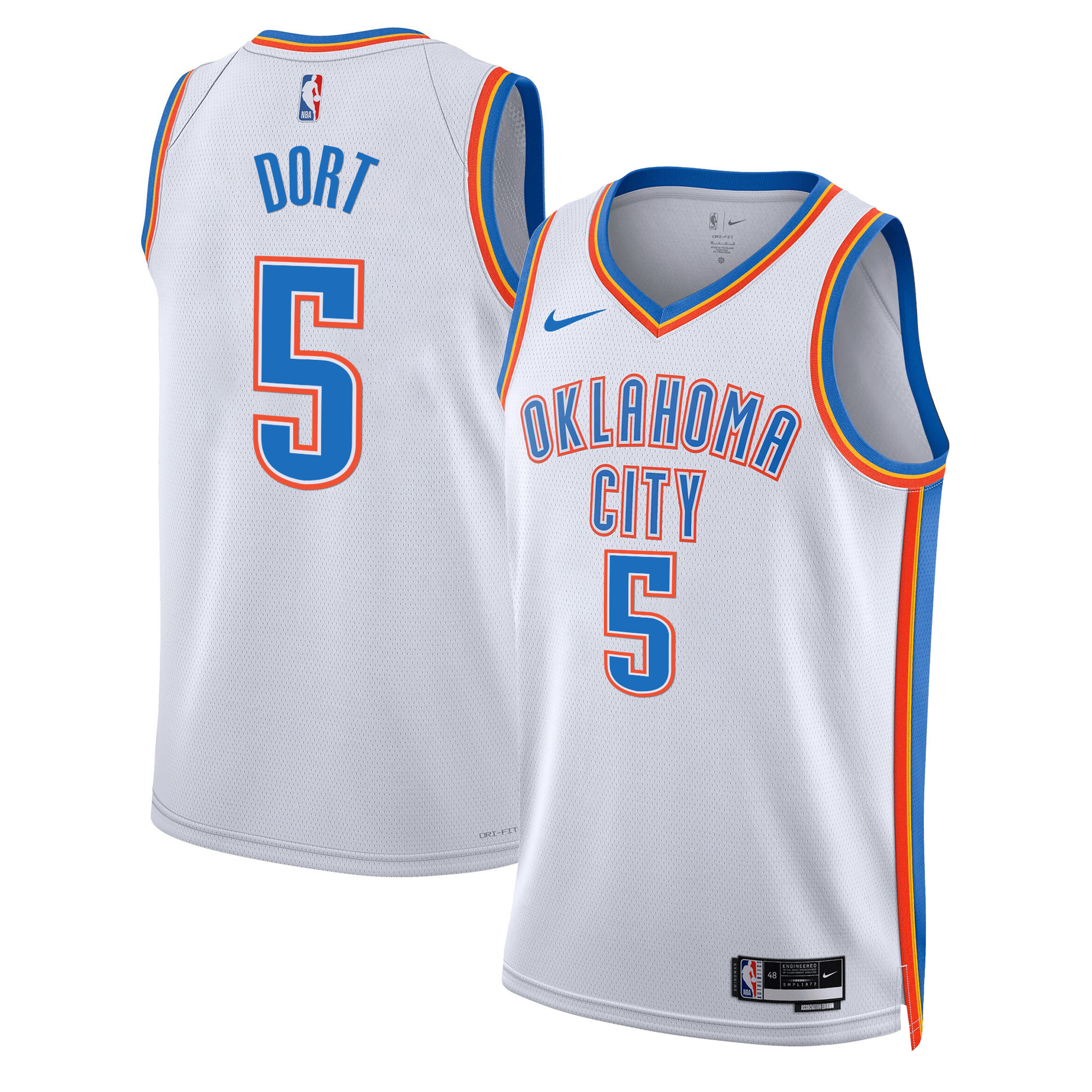 Luguentz Dort Men's Oklahoma City Thunder Swingman Association Jersey - All Stitched