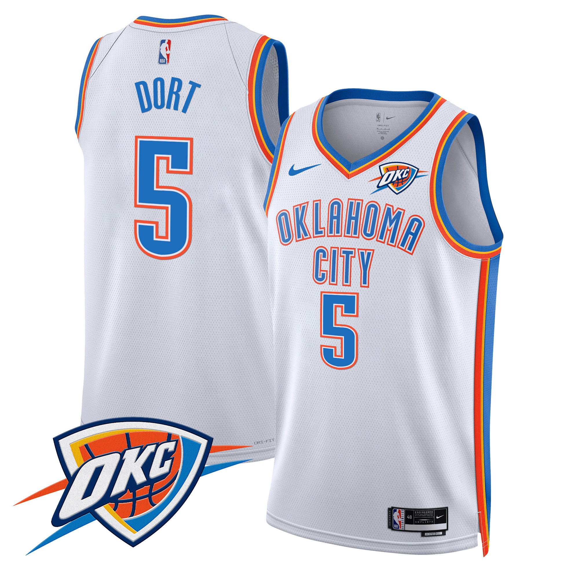 Luguentz Dort Men's Oklahoma City Thunder Swingman Association Jersey V2 - All Stitched