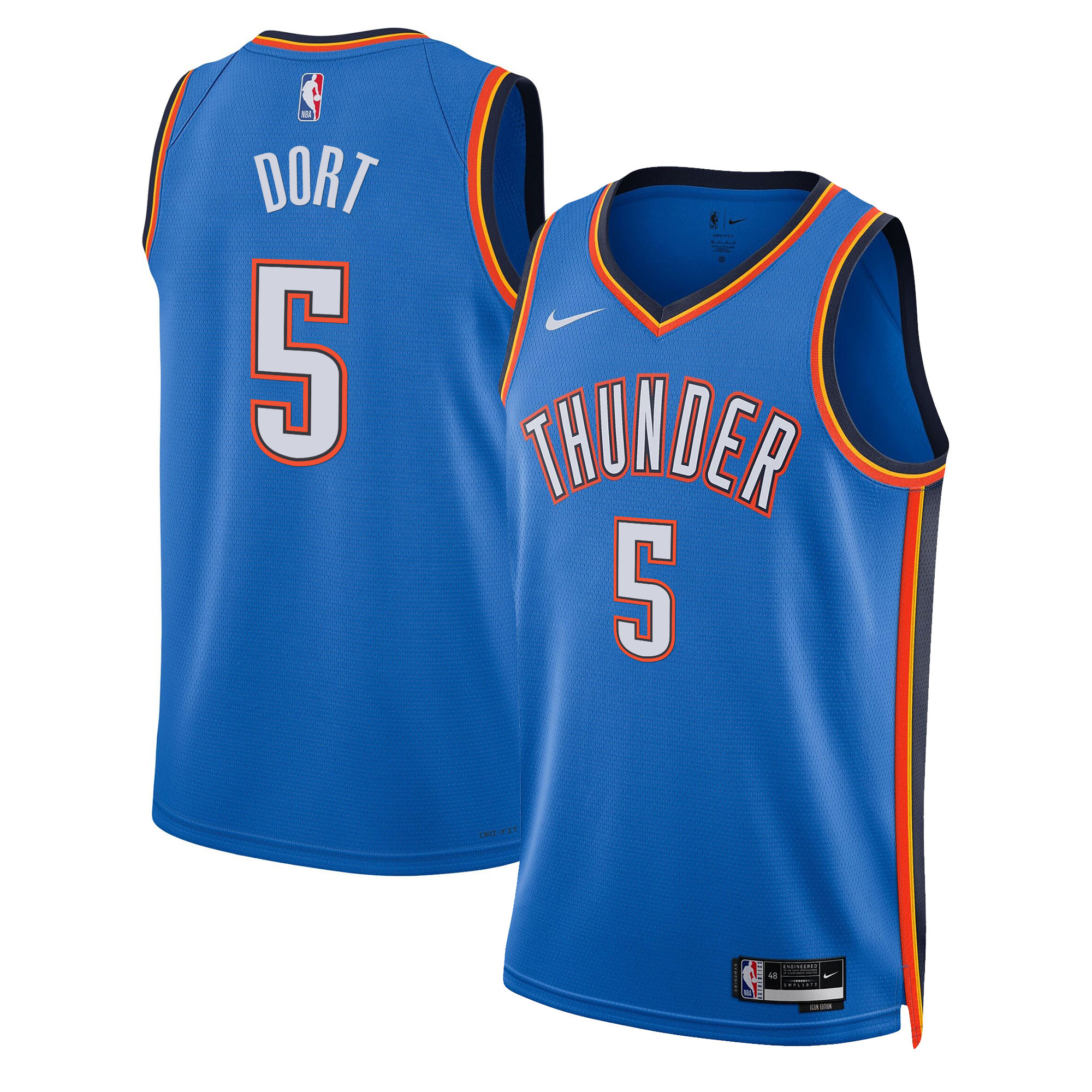 Luguentz Dort Men's Oklahoma City Thunder Swingman Icon Jersey - All Stitched