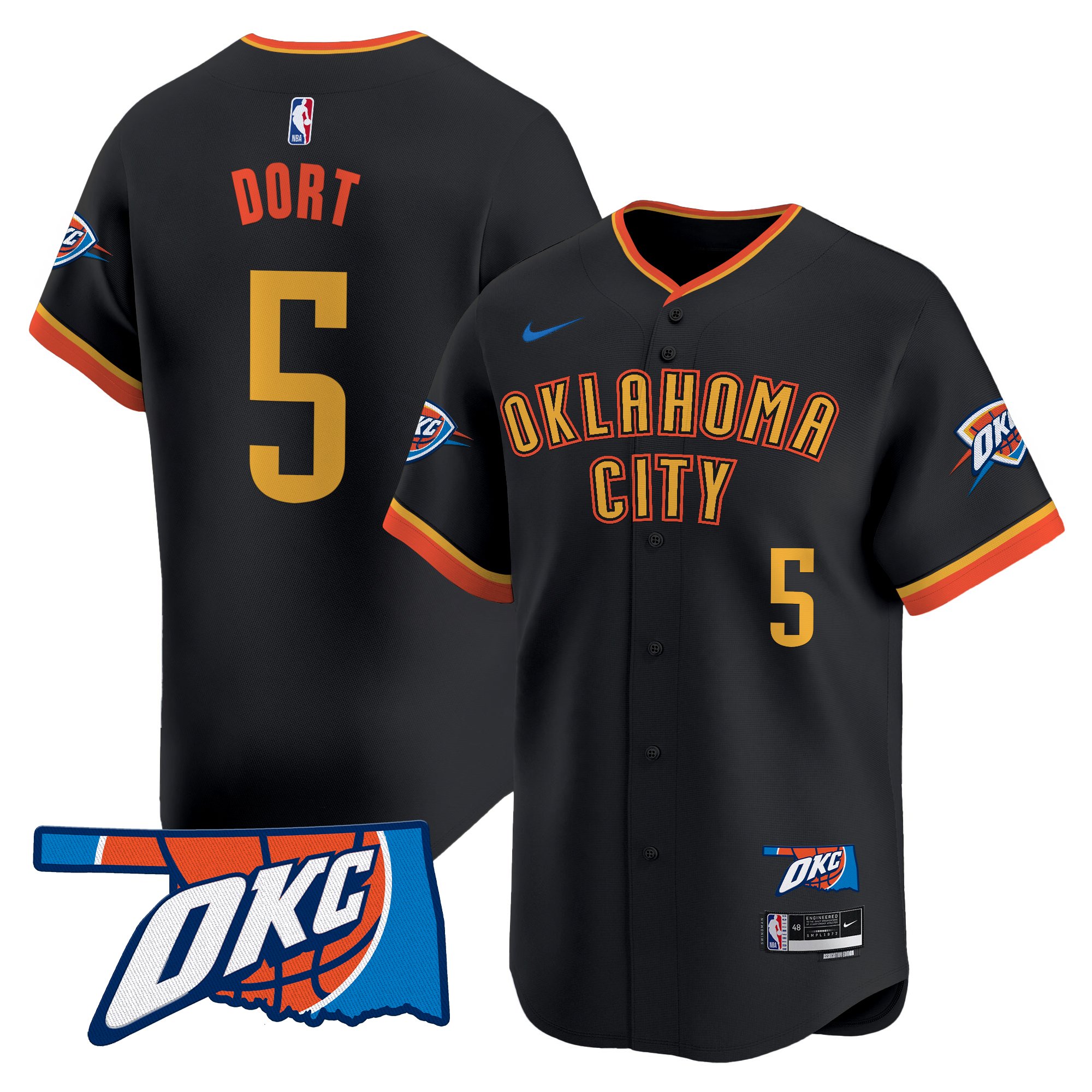 Luguentz Dort Men's Oklahoma City Thunder Vapor Baseball 24-25 City Jersey - All Stitched