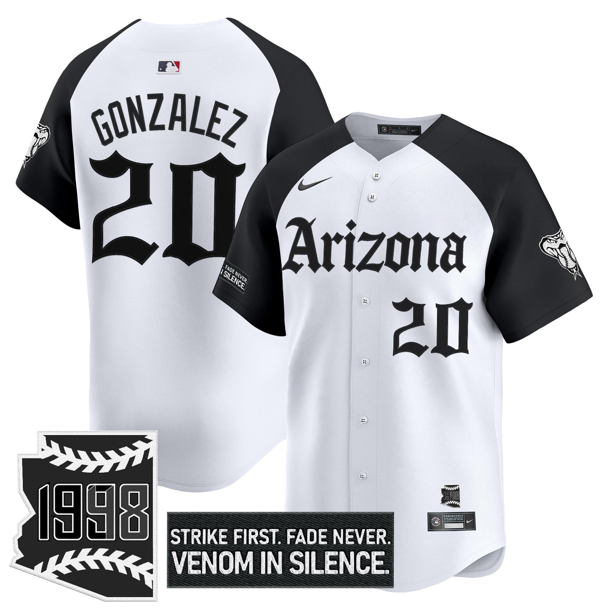 Luis Gonzalez Men's Arizona Diamondbacks Gothic Desert Fang Edition Vapor Premier Limited Alternate Jersey - All Stitched