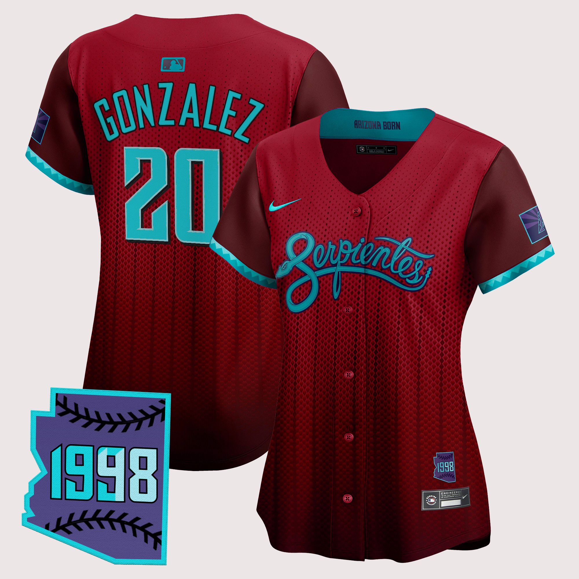 Luis Gonzalez Women's Arizona Diamondbacks 2025 City Connect Vapor Premier Limited Red Jersey V2 - Stitched
