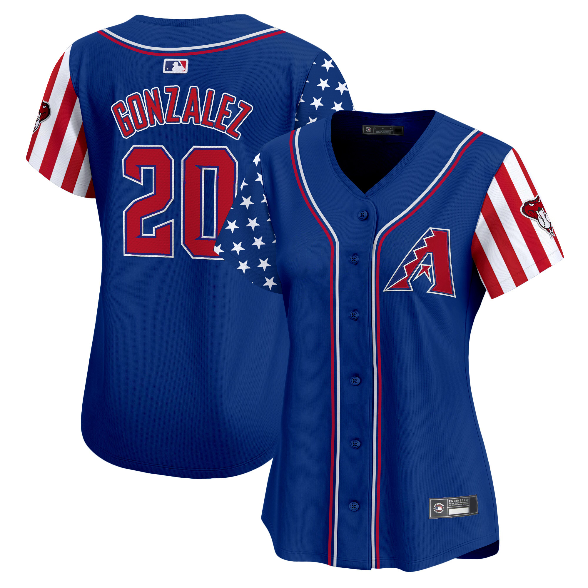 Luis Gonzalez Women's Arizona Diamondbacks 2025 Independence Day Vapor Premier Limited Royal Jersey - All Stitched