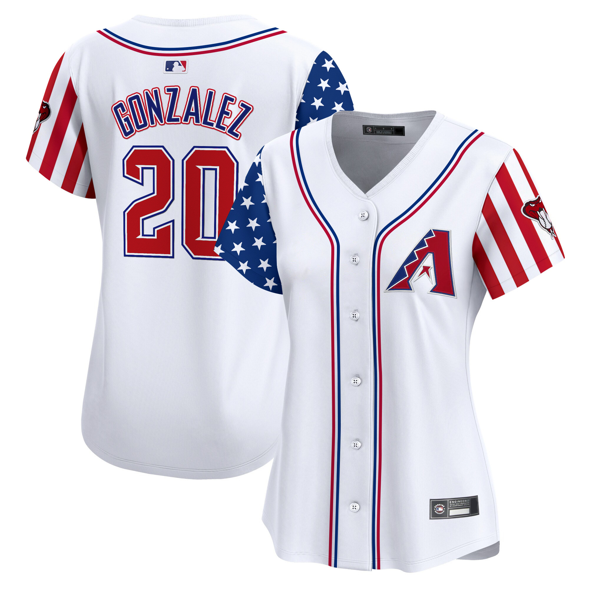 Luis Gonzalez Women's Arizona Diamondbacks 2025 Independence Day Vapor Premier Limited White Jersey - All Stitched