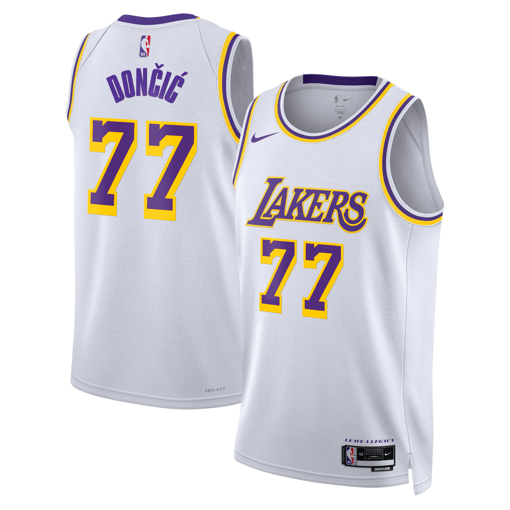 Luka Doncic Men's Los Angeles Lakers Swingman Association Jersey - All Stitched