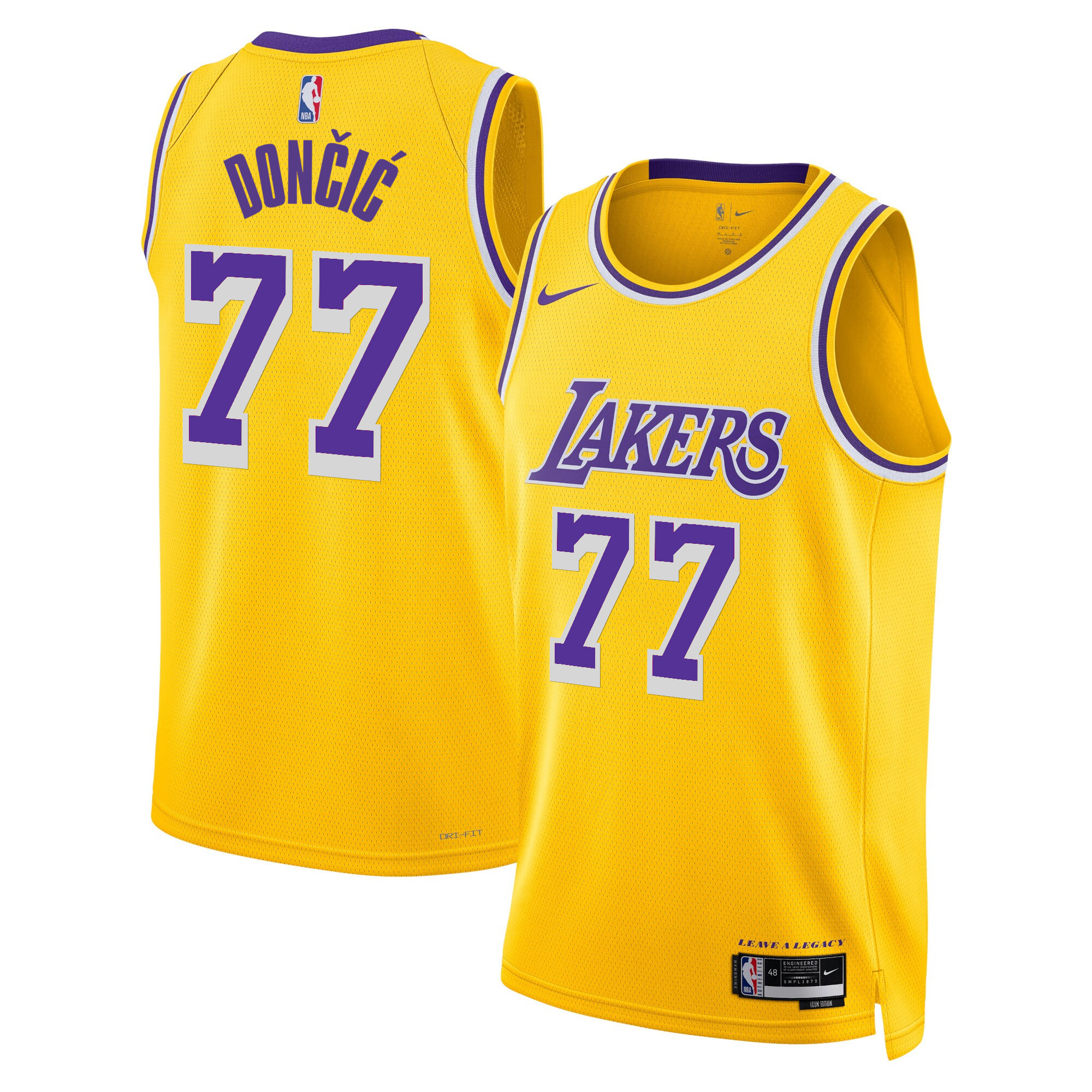 Luka Doncic Men's Los Angeles Lakers Swingman Icon Jersey - All Stitched