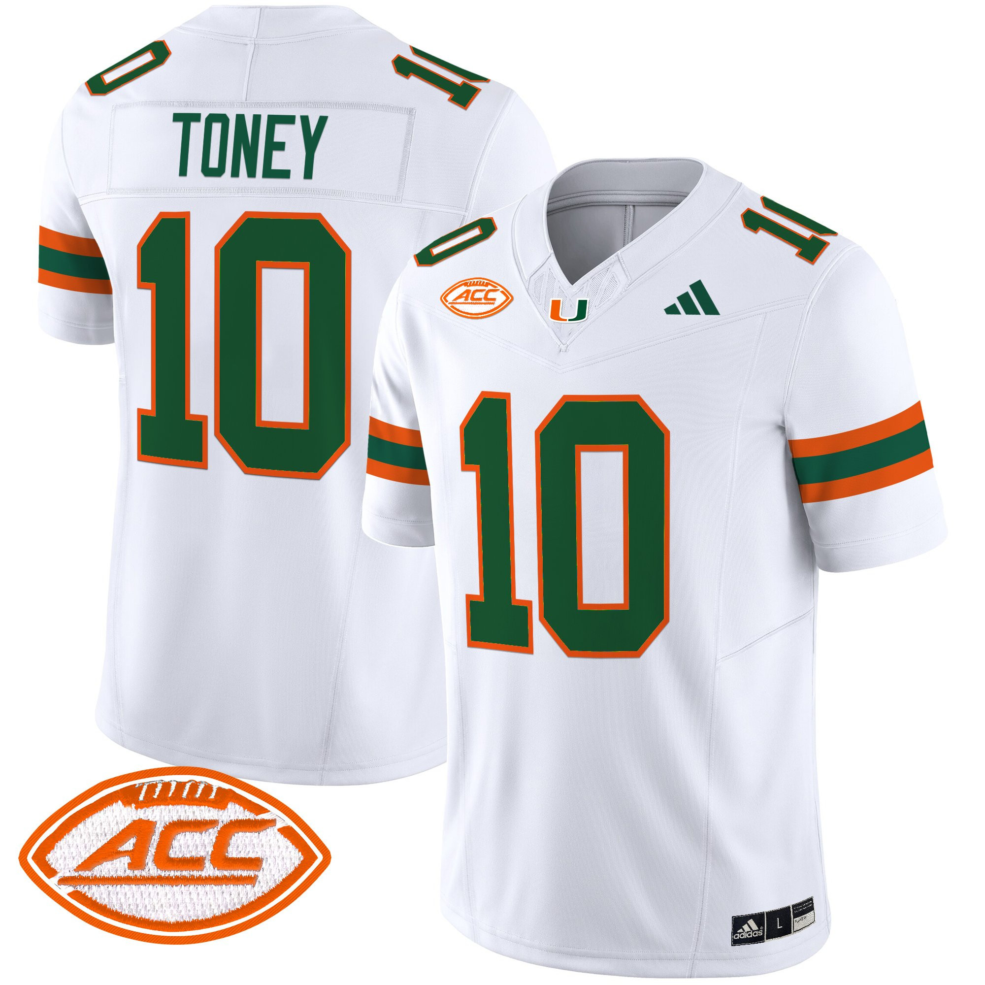 Malachi Toney Men's Miami Hurricanes 2025 Vapor Limited White Jersey - All Stitched