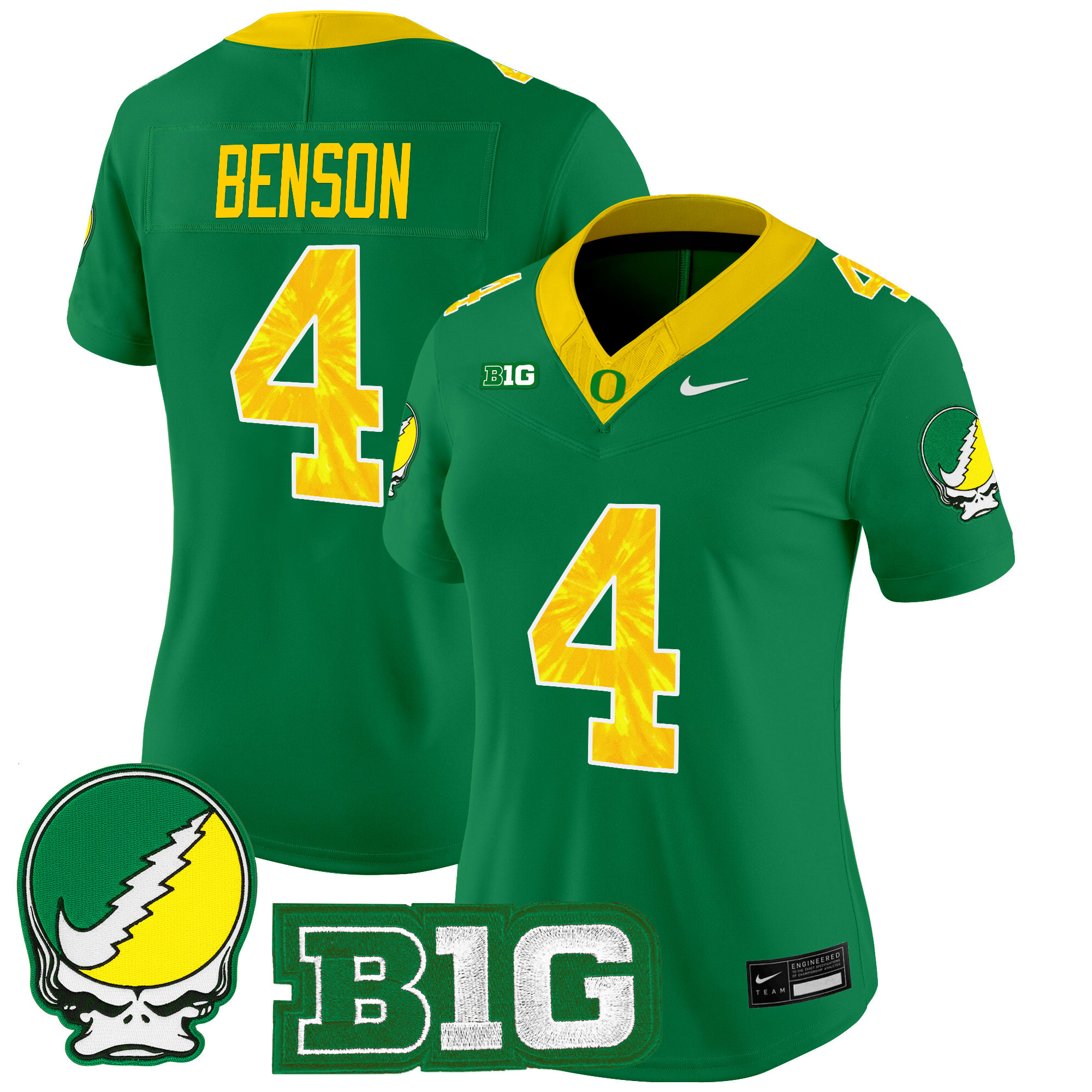 Malik Benson Women's Oregon Ducks 2025 Grateful Ducks Vapor Limited Green Jersey - All Stitched