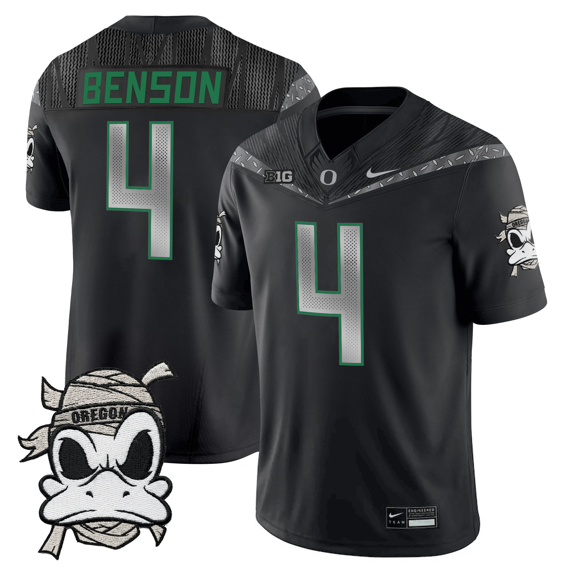 Malik Benson Youth's Oregon Ducks 2025 Mummy Duck Vapor Limited Black Jersey - All Stitched