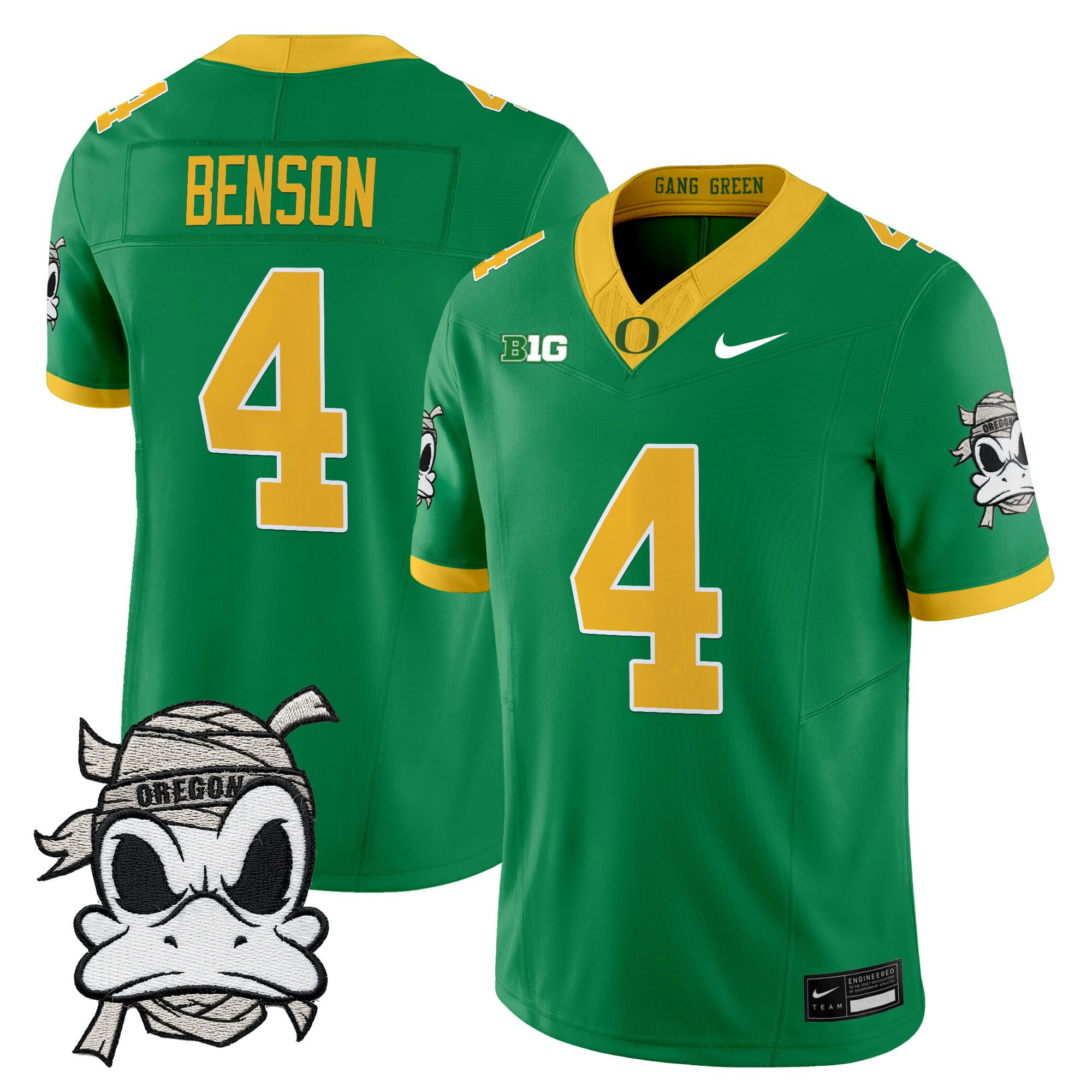 Malik Benson Youth's Oregon Ducks 2025 Mummy Duck Vapor Limited Green Jersey - All Stitched