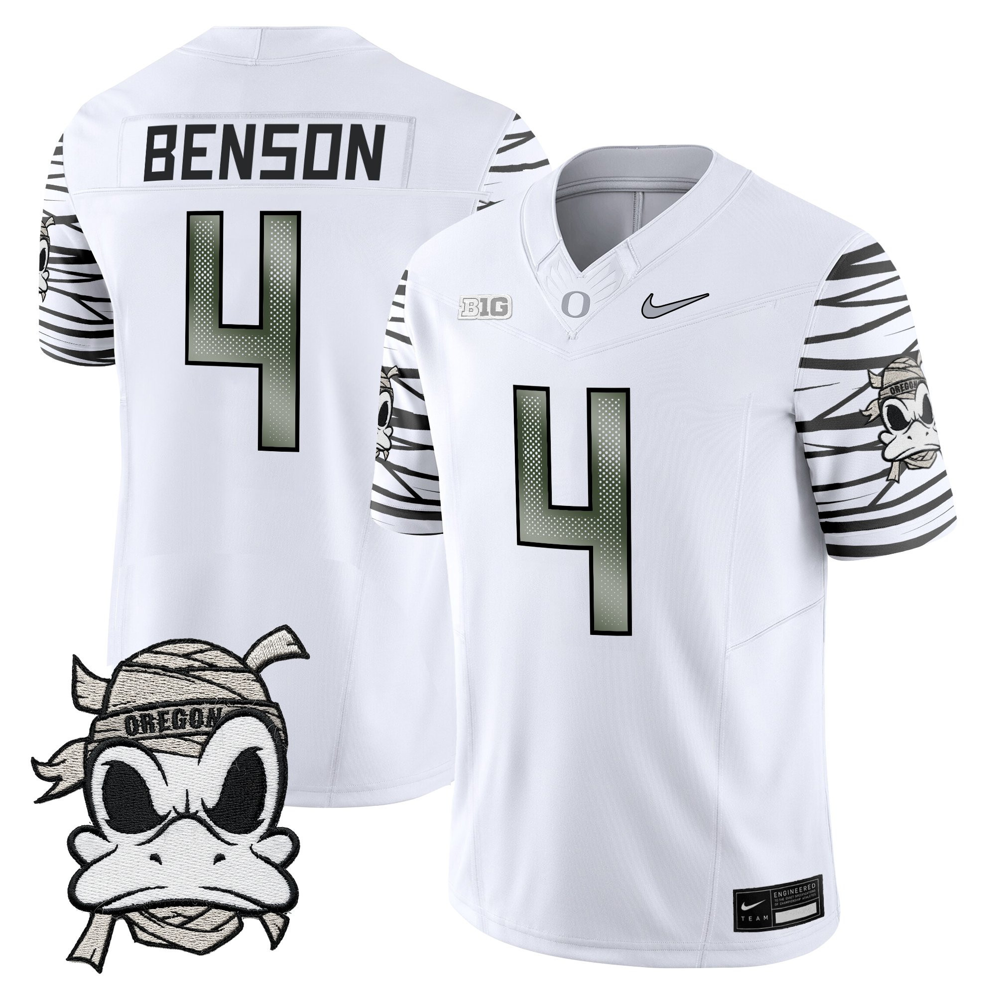 Malik Benson Youth's Oregon Ducks 2025 Mummy Duck Vapor Limited White Limited Jersey - All Stitched