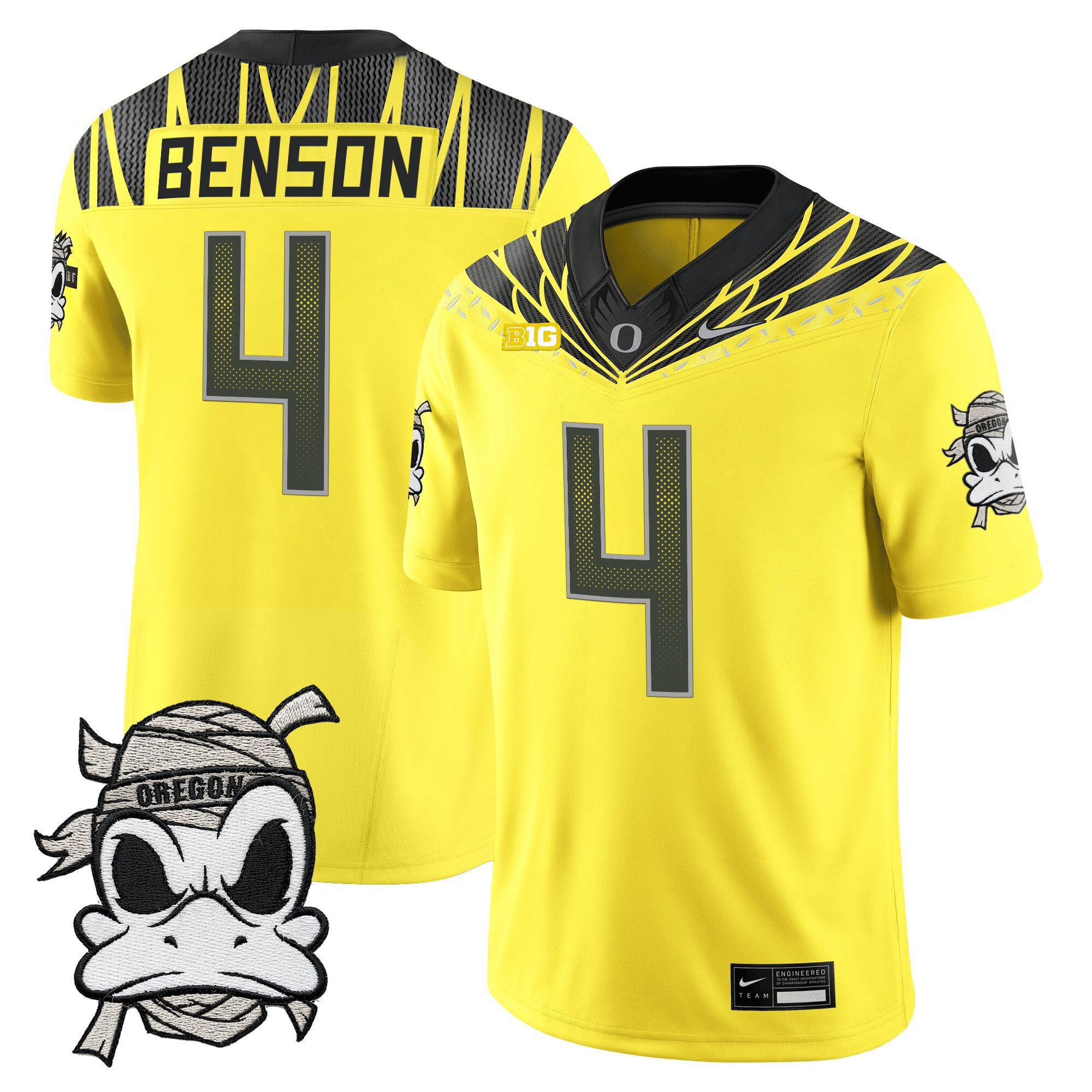 Malik Benson Youth's Oregon Ducks 2025 Mummy Duck Vapor Limited Yellow Jersey - All Stitched