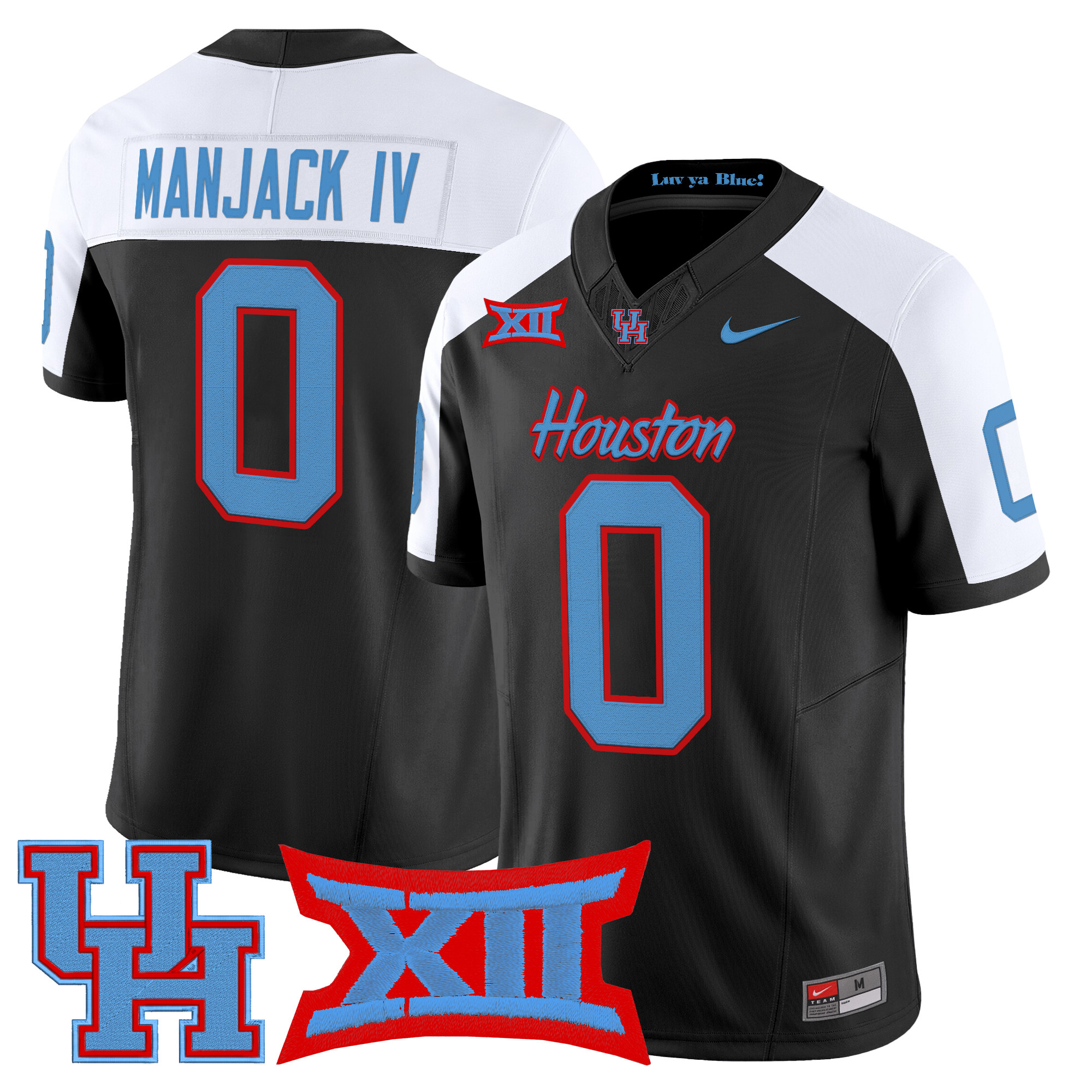 Manjack IV Men's Houston Cougars 2025 Vapor Limited Black Alternate Jersey - All Stitched