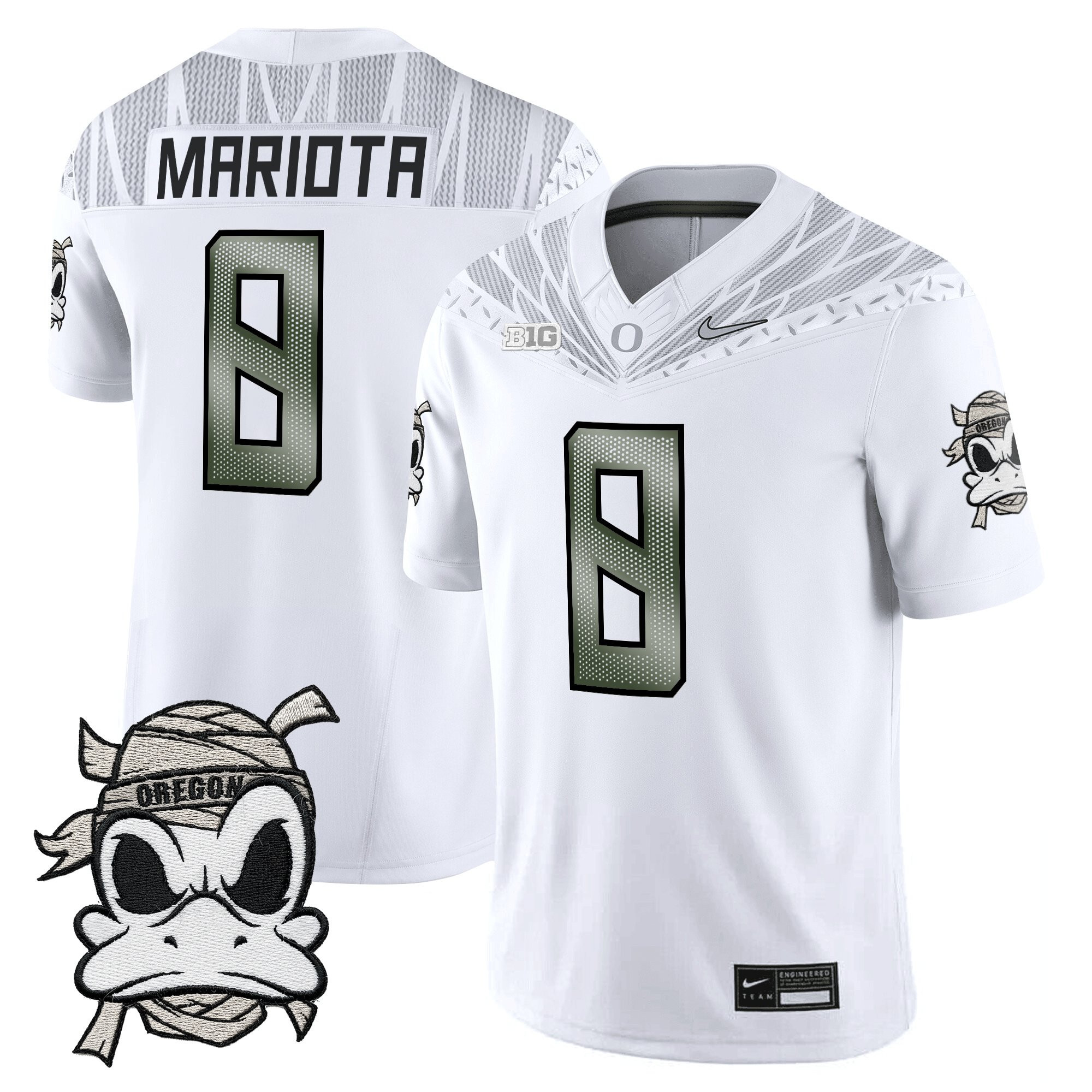 Marcus Mariota Youth's Oregon Ducks 2025 Mummy Duck Vapor Limited White Jersey - All Stitched