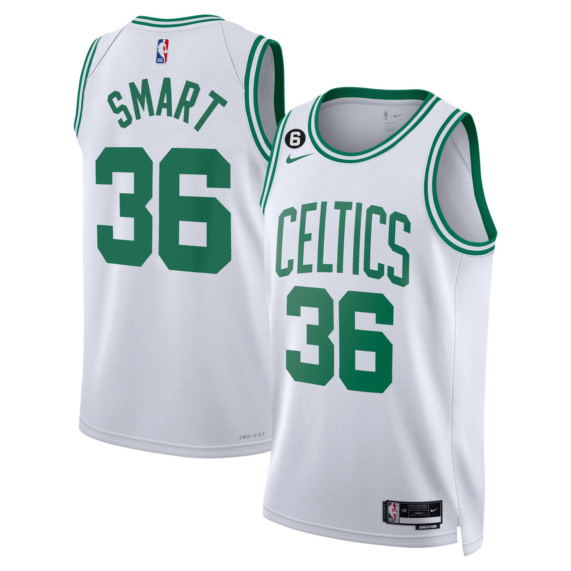 Marcus Smart Men's Boston Celtics Bill Russell Patch Collection Association Jersey - All Stitched