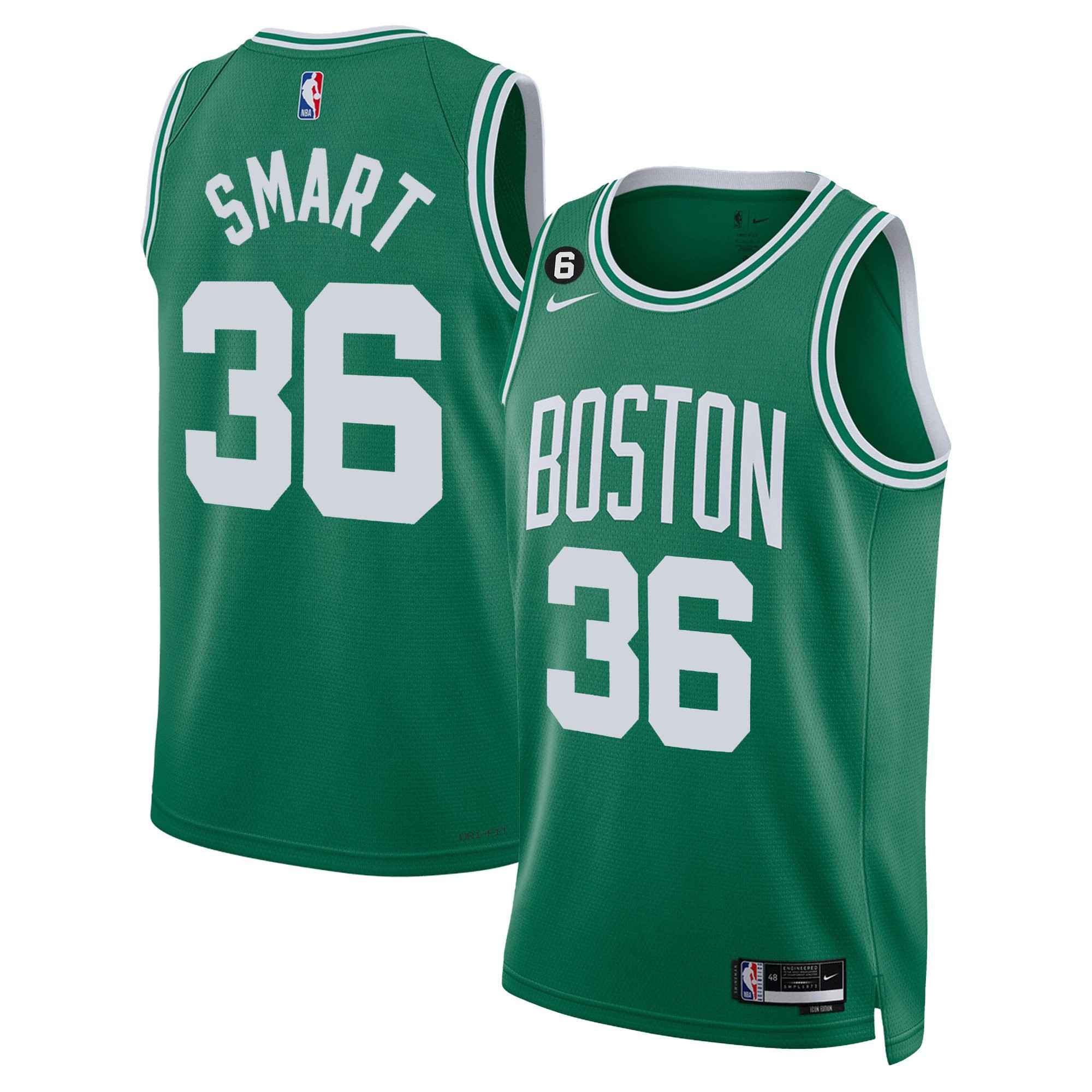 Marcus Smart Men's Boston Celtics Bill Russell Patch Collection Icon Jersey - All Stitched