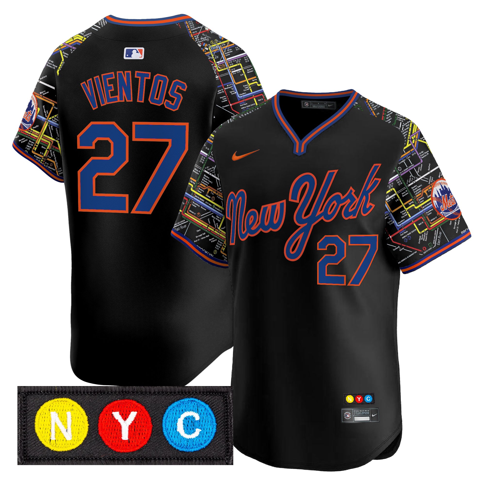 Mark Vientos Men's New York Mets Subway Style Vapor Premier Limited Black Jersey - Stitched