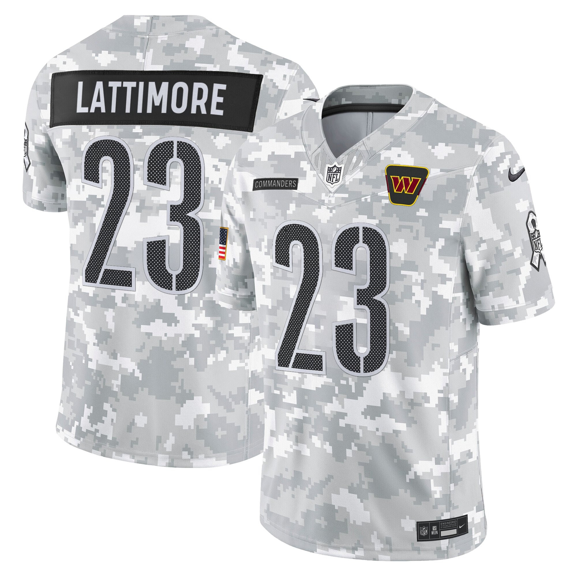Marshon Lattimore Men's Washington Commanders 2025 Salute to Service Vapor Limited Arctic Camo Jersey - All Stitched