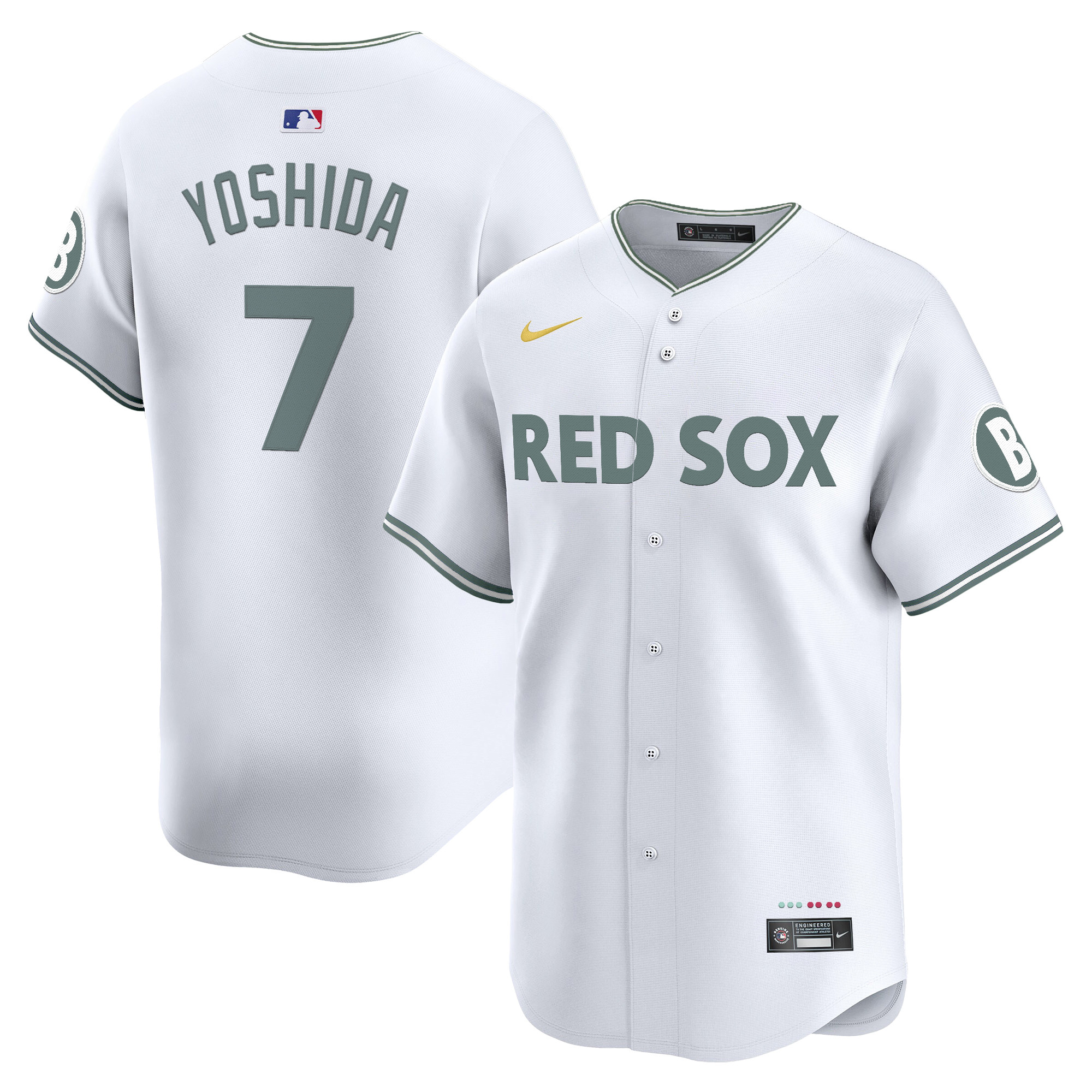 Masataka Yoshida Men's Boston Red Sox 2025 City Connect Vapor Premier Limited White Jersey - All Stitched