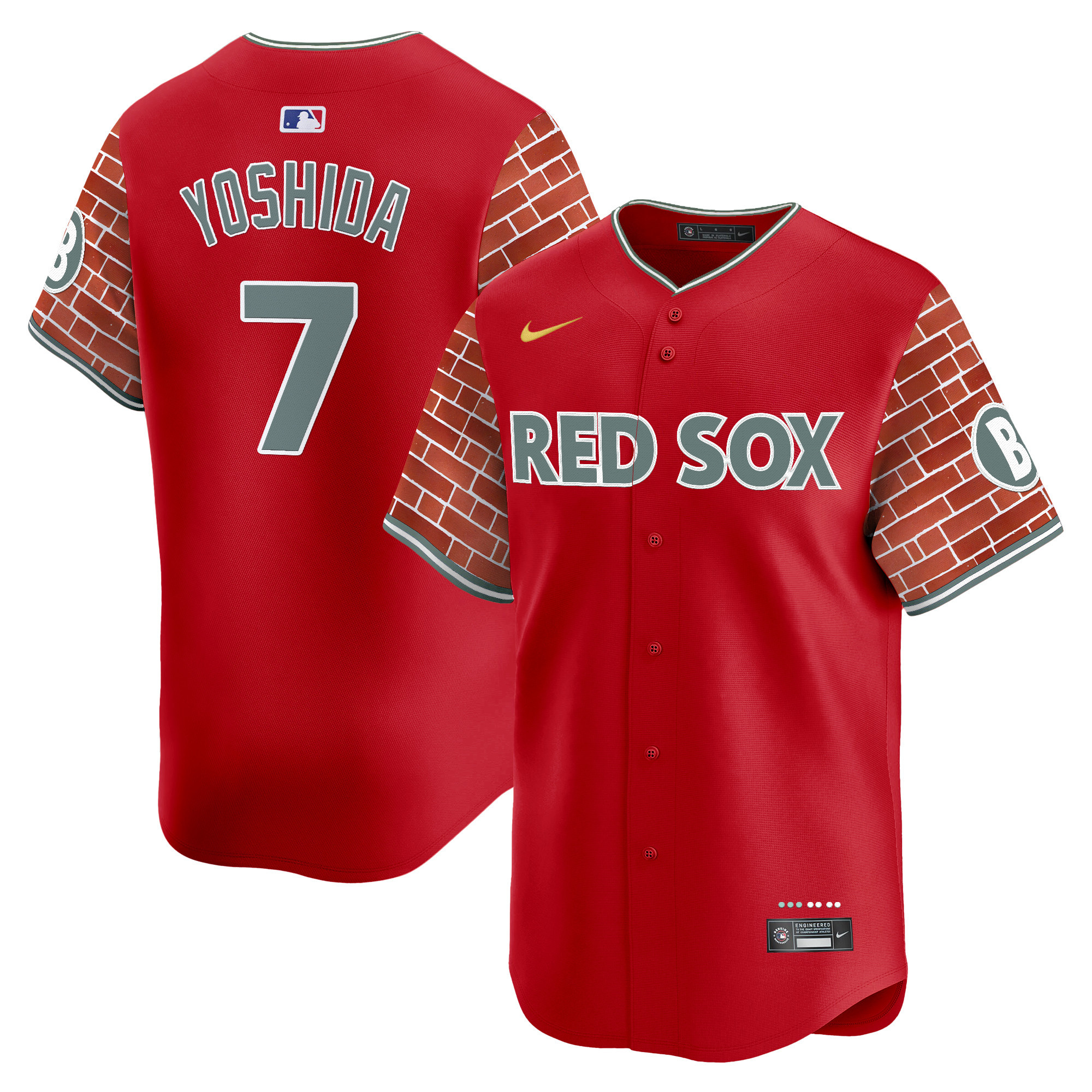 Masataka Yoshida Men's Boston Red Sox 2025 Fenway Red Brick Style Vapor Premier Limited Red Jersey - Stitched