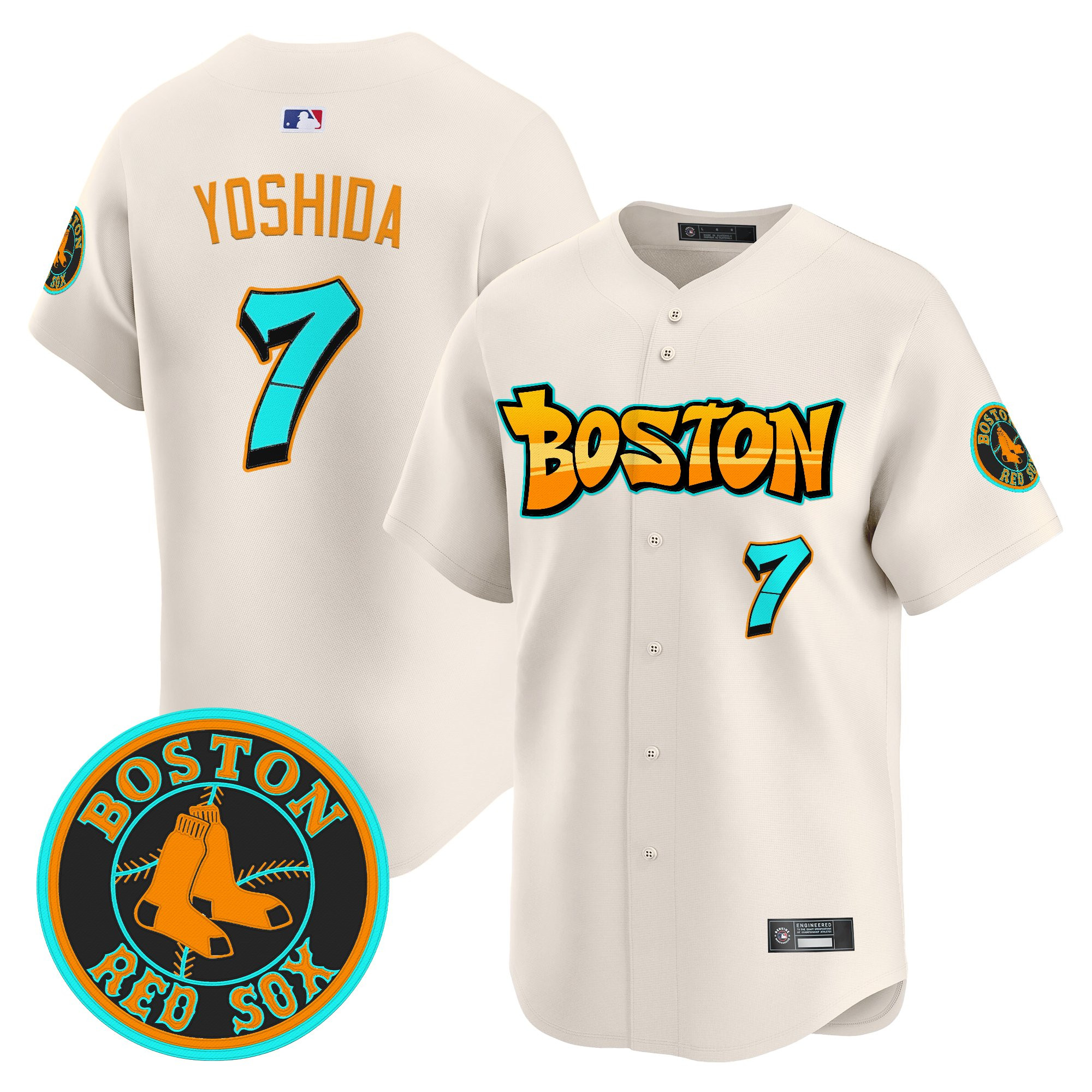 Masataka Yoshida Men's Boston Red Sox 'Graffiti Streetstyle Edition Vapor Premier Limited Cream Jersey - All Stitched