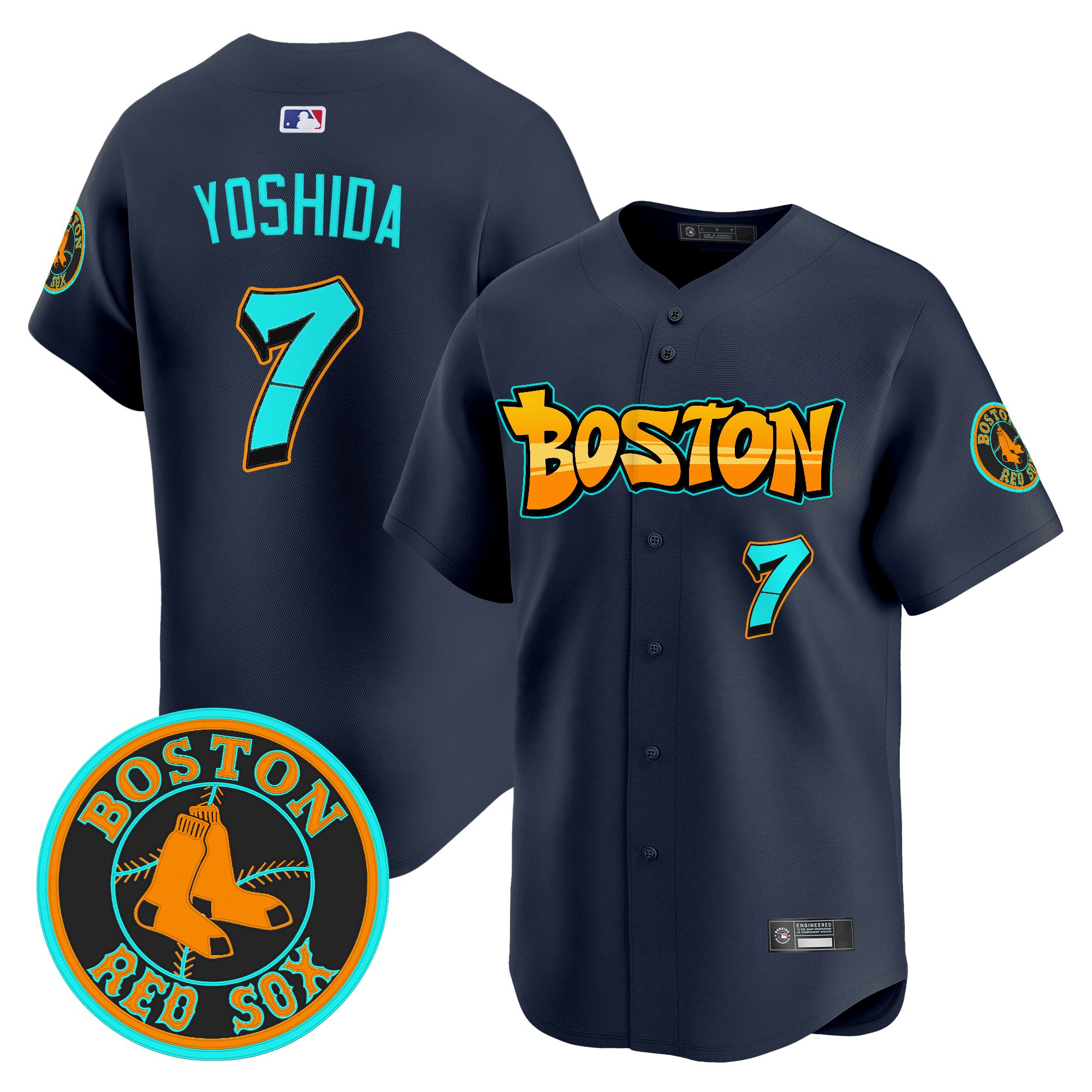 Masataka Yoshida Men's Boston Red Sox 'Graffiti Streetstyle Edition Vapor Premier Limited Navy Jersey - All Stitched