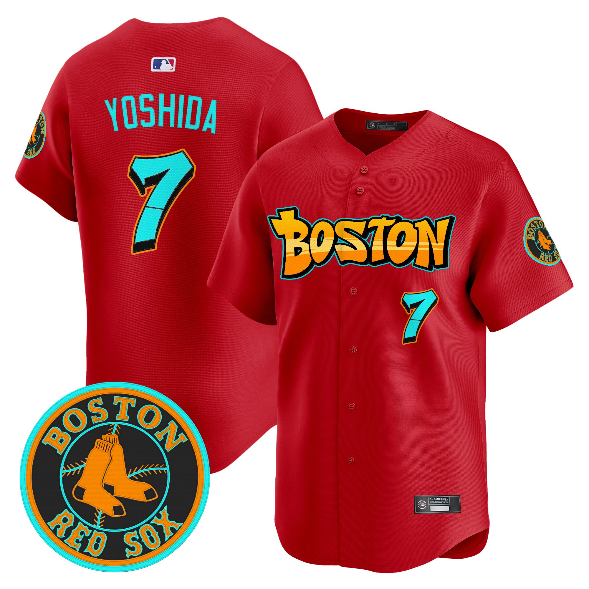 Masataka Yoshida Men's Boston Red Sox 'Graffiti Streetstyle Edition Vapor Premier Limited Red Jersey - All Stitched