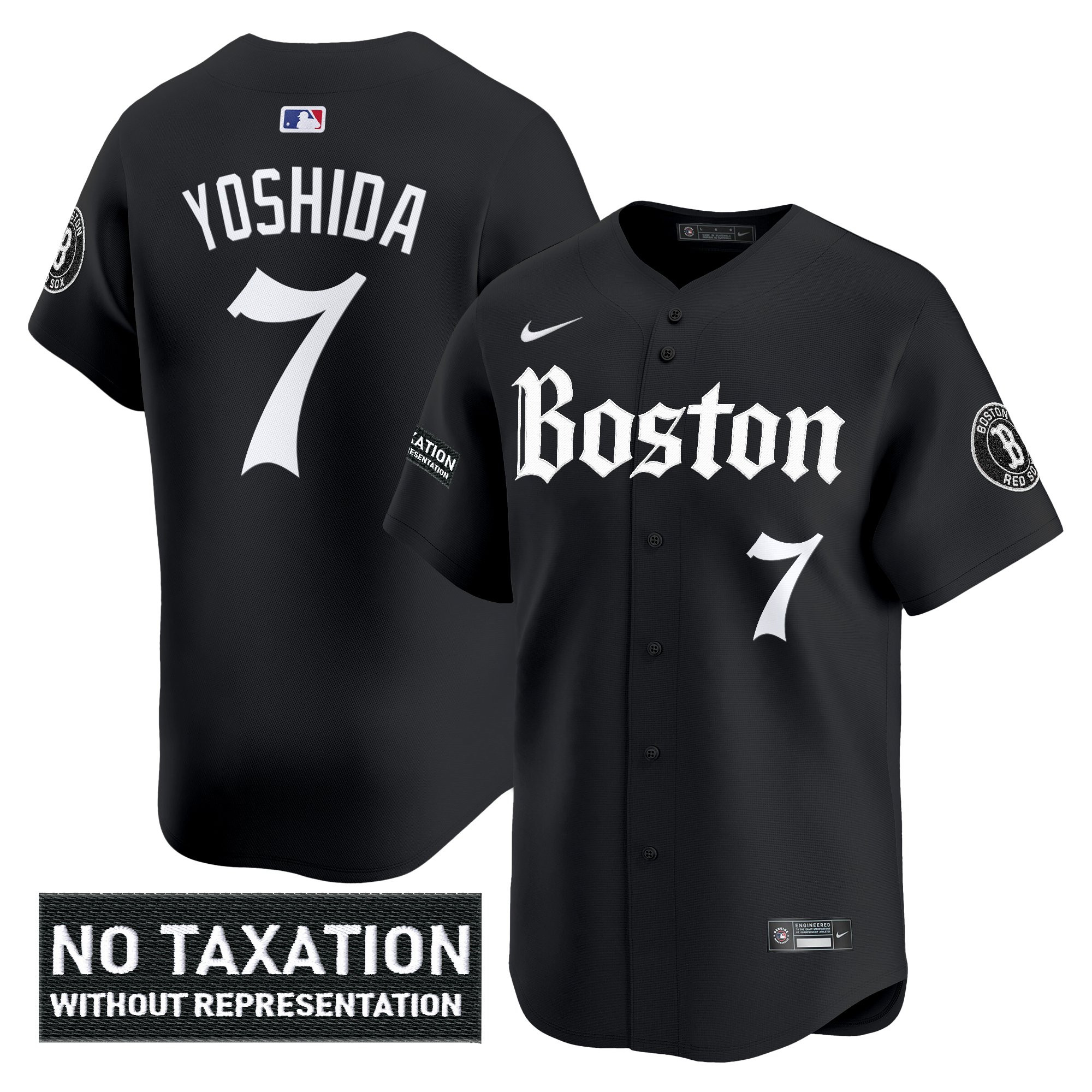 Masataka Yoshida Men's Boston Red Sox Retro Newspaper Edition Vapor Premier Limited Black Jersey - All Stitched