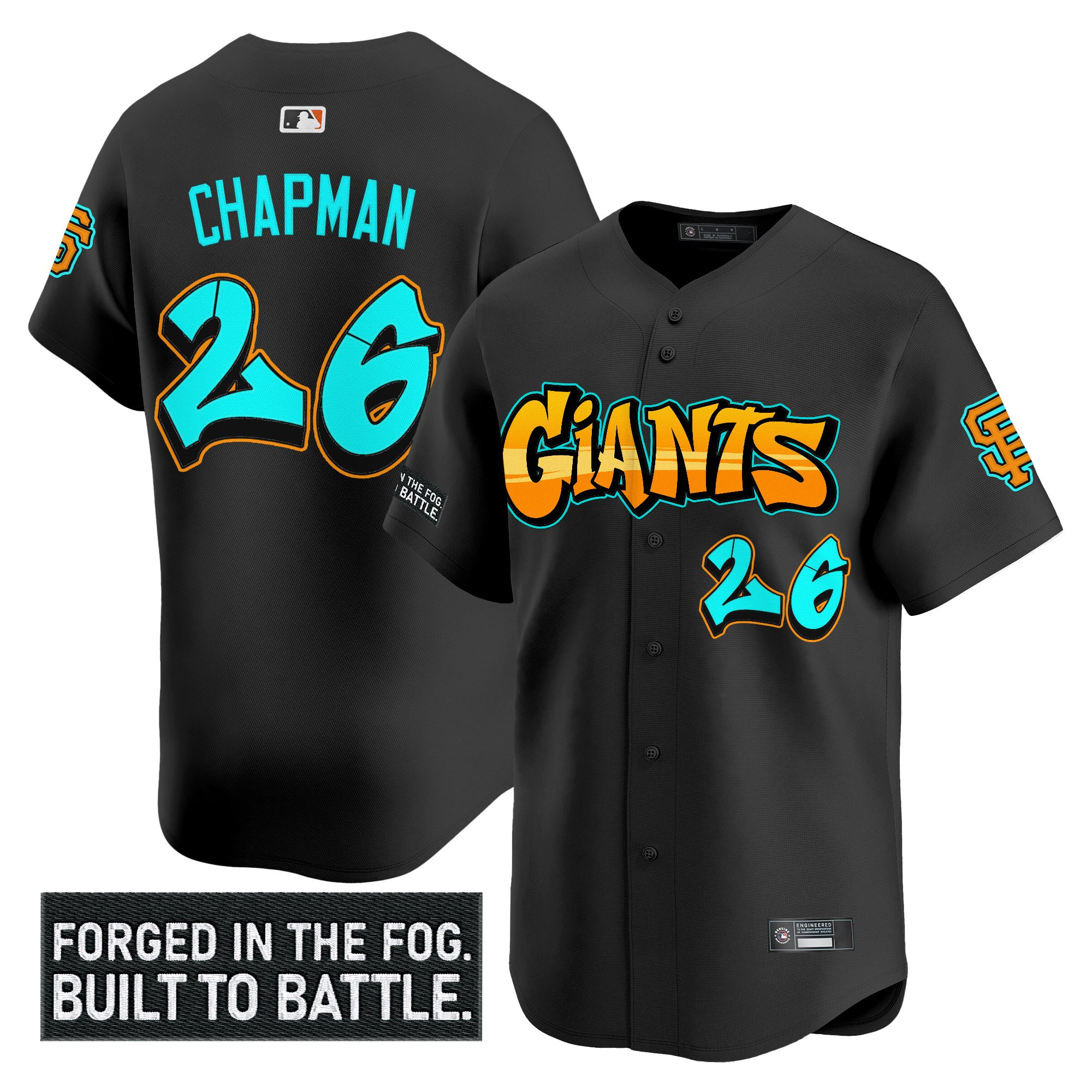 Matt Chapman Men's San Francisco Giants Graffiti Fog City Drop Vapor Premier Limited Black Jersey - All Stitched