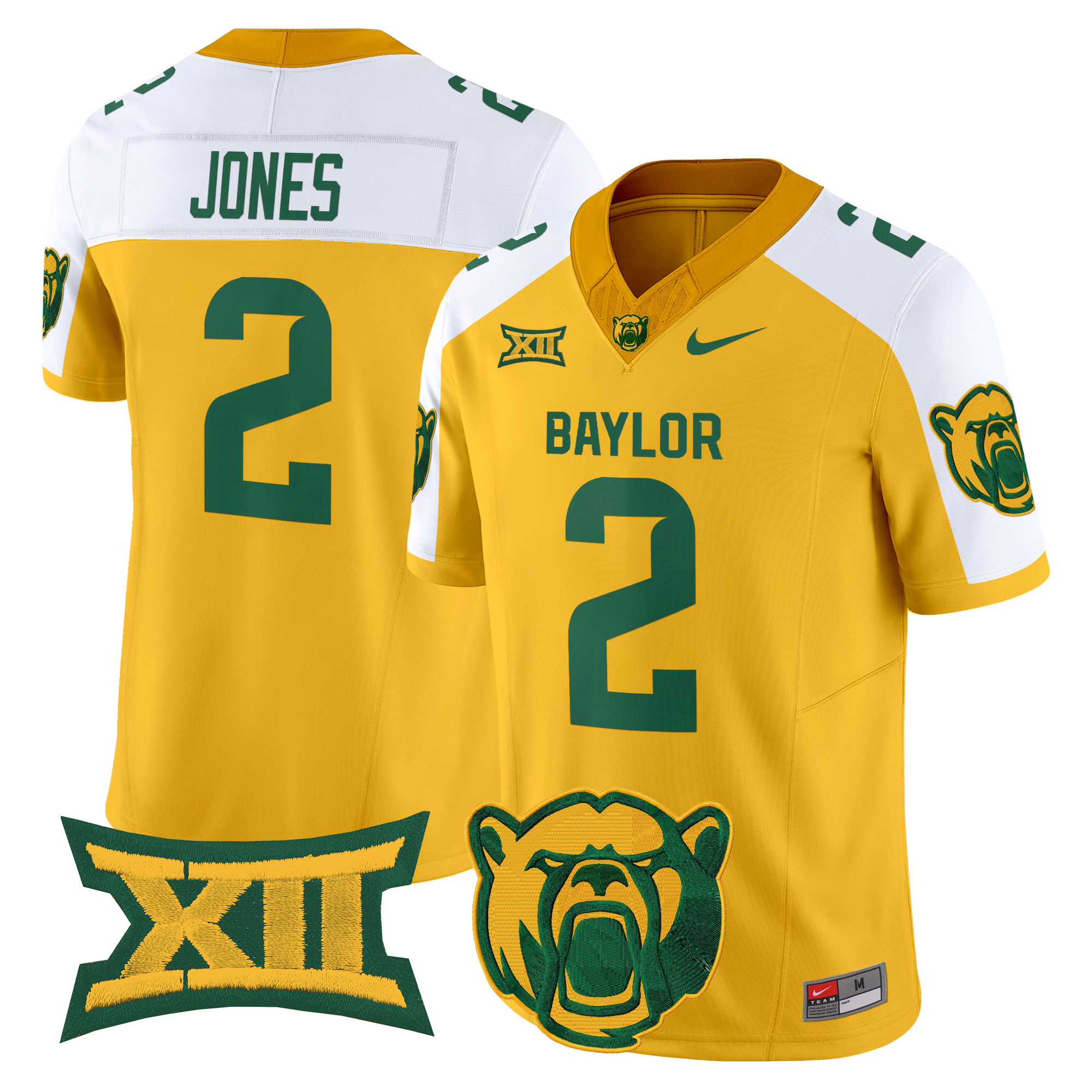 Matt Jones Men's Baylor Bears 2025 Vapor Limited Gold Alternate Jersey V2 - All Stitched
