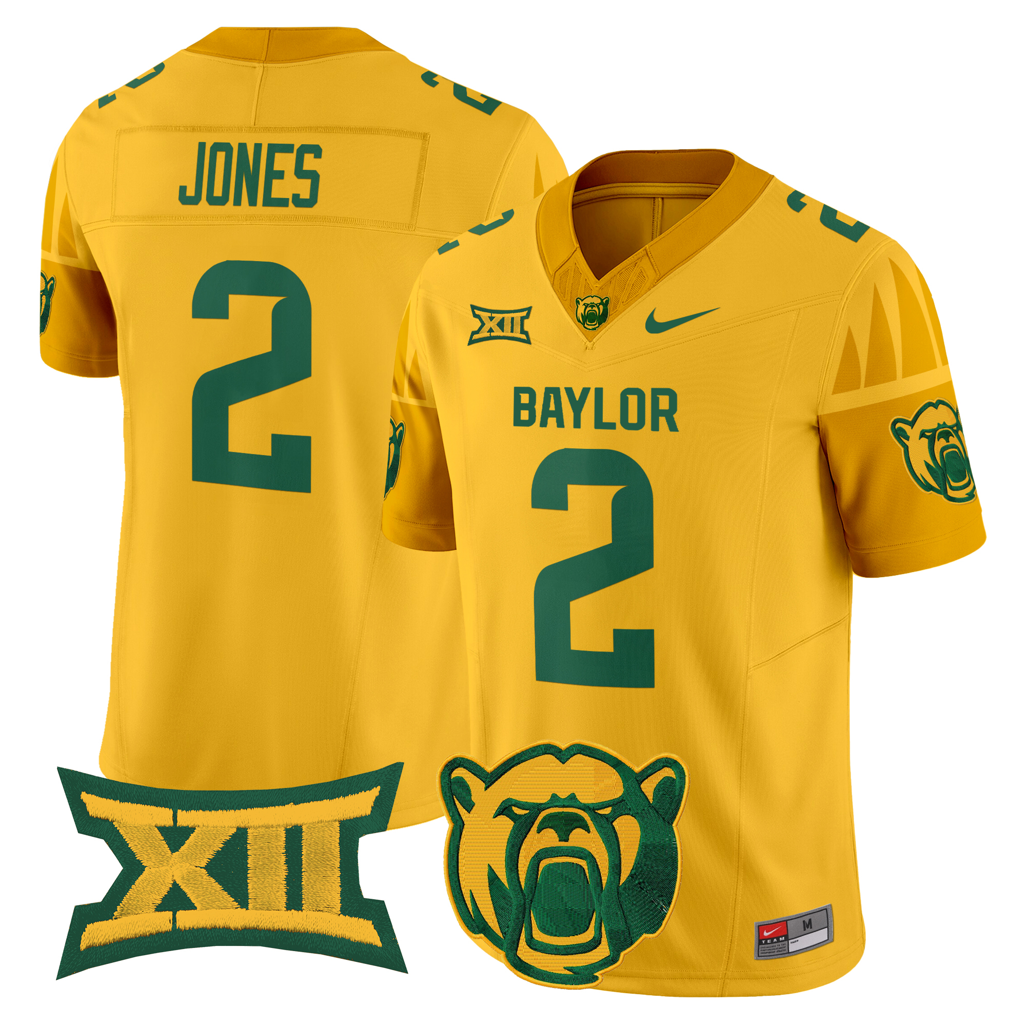 Matt Jones Men's Baylor Bears 2025 Vapor Limited Gold Jersey V2 - All Stitched