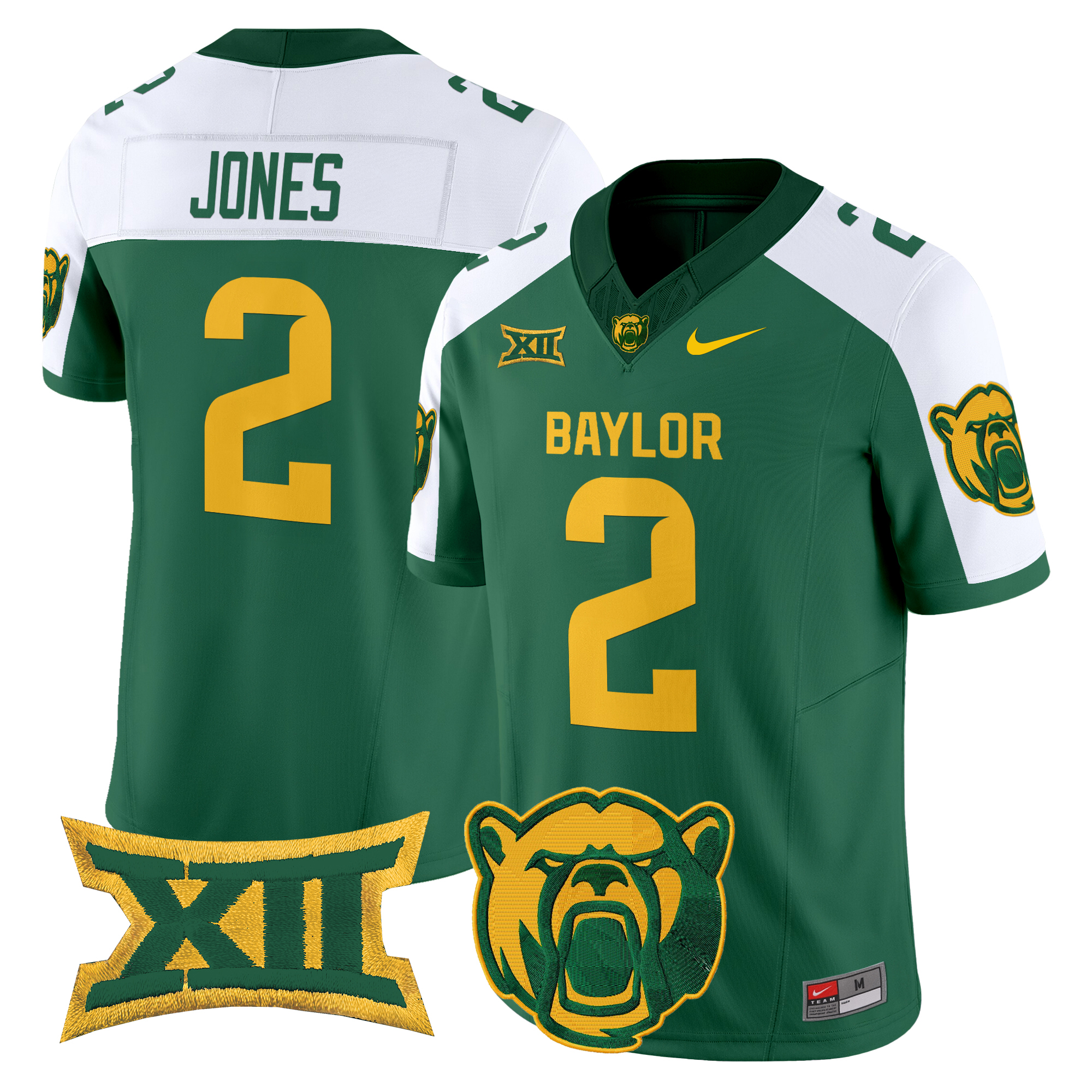 Matt Jones Men's Baylor Bears 2025 Vapor Limited Green Alternate Jersey V2 - All Stitched