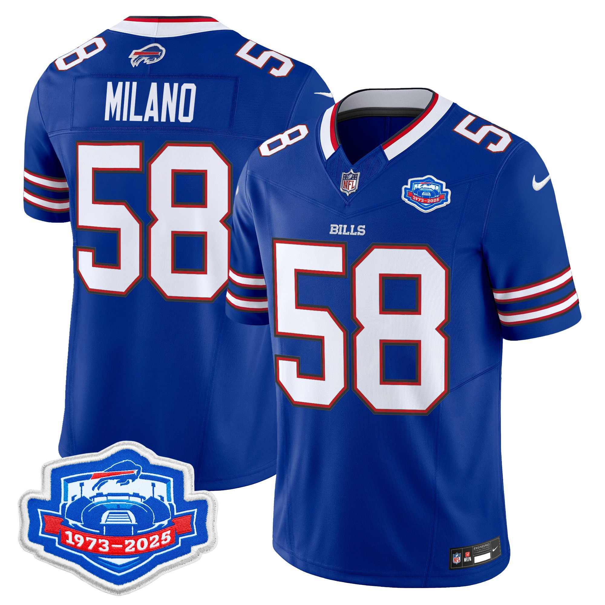 Matt Milano Men's Buffalo Bills 2025 Farewell Season Patch Vapor Limited Royal Jersey - All Stitched