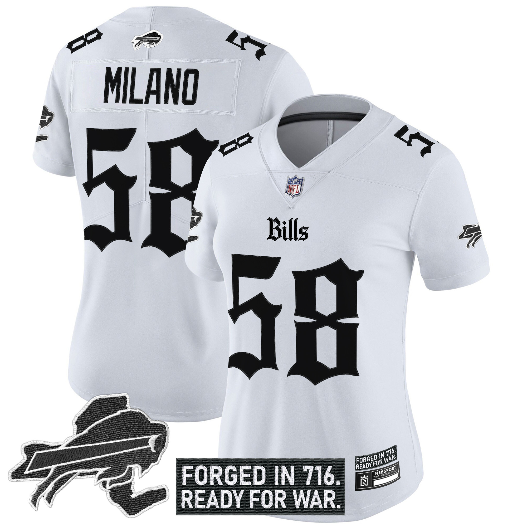 Matt Milano Women's Buffalo Bills Gothic Cold Front Edition Vapor Limited White Jersey - All Stitched