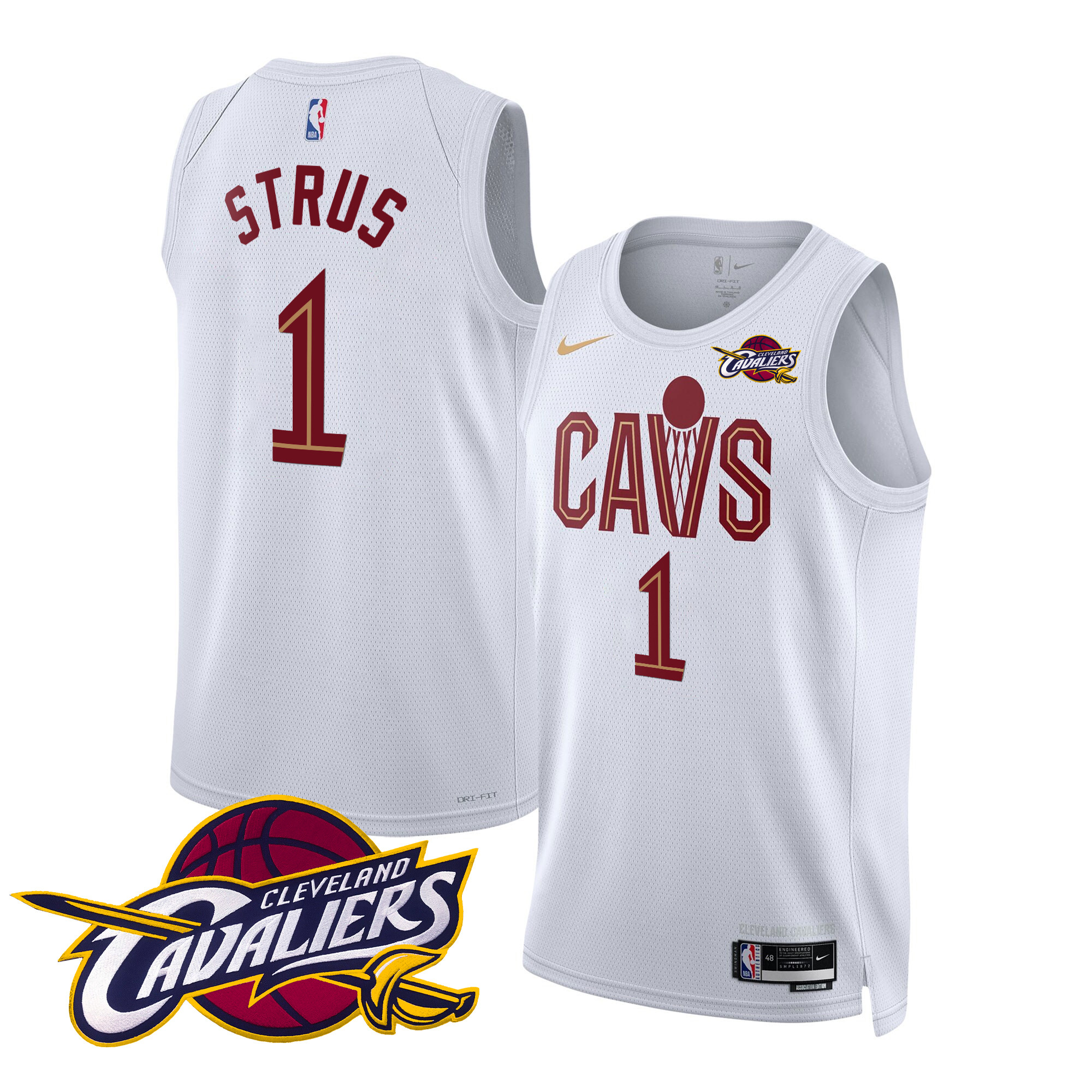 Max Strus Men's Cleveland Cavaliers Swingman Association Jersey V2 - All Stitched