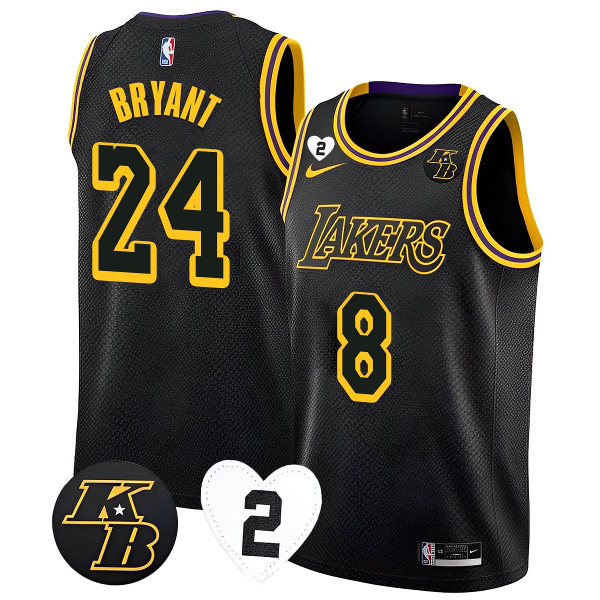 Men's 2023 Kobe Bryant Los Angeles Lakers Collection Kobe & GiGi Jersey - All Stitched