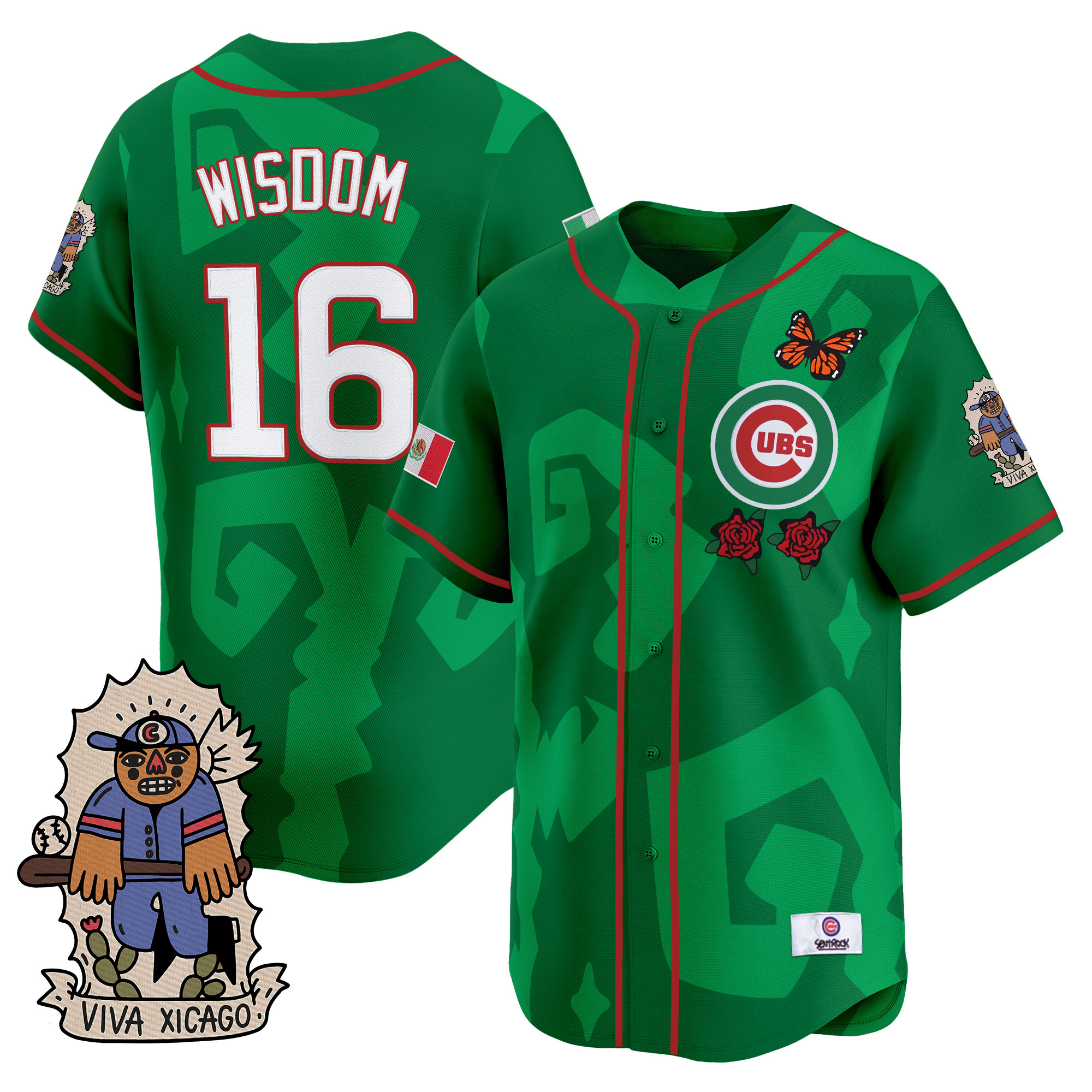 Men's 2025 Chicago Cubs Mexican Heritage Vapor Premier Limited Patrick Wisdom Jersey - Stitched