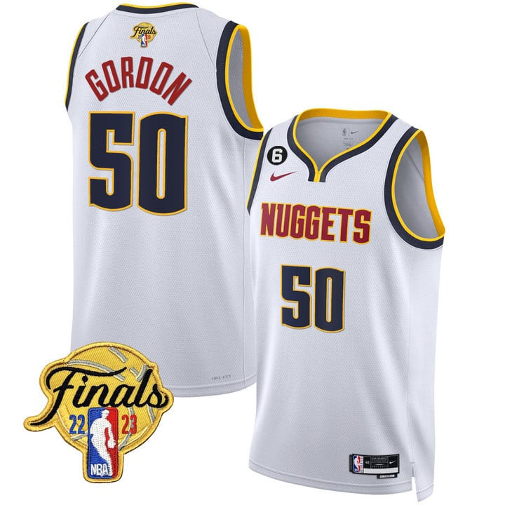 Men's Aaron Gordon Denver Nuggets NBA Finals Patch Mile High White Jersey Ãƒâ€šÃ¢â‚¬â€œ All Stitched