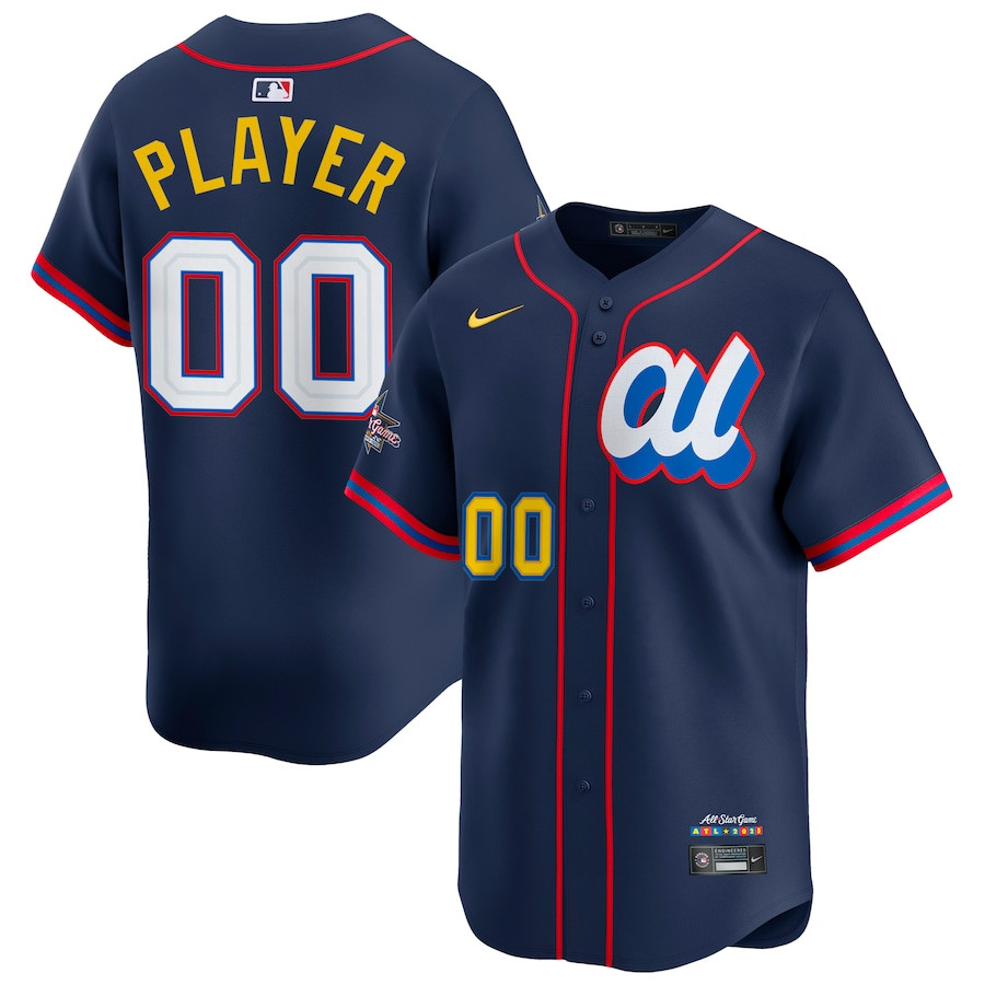 Men's American League/ National League 2025 All-Star Edition Custom Limited Navy (AL) Jersey