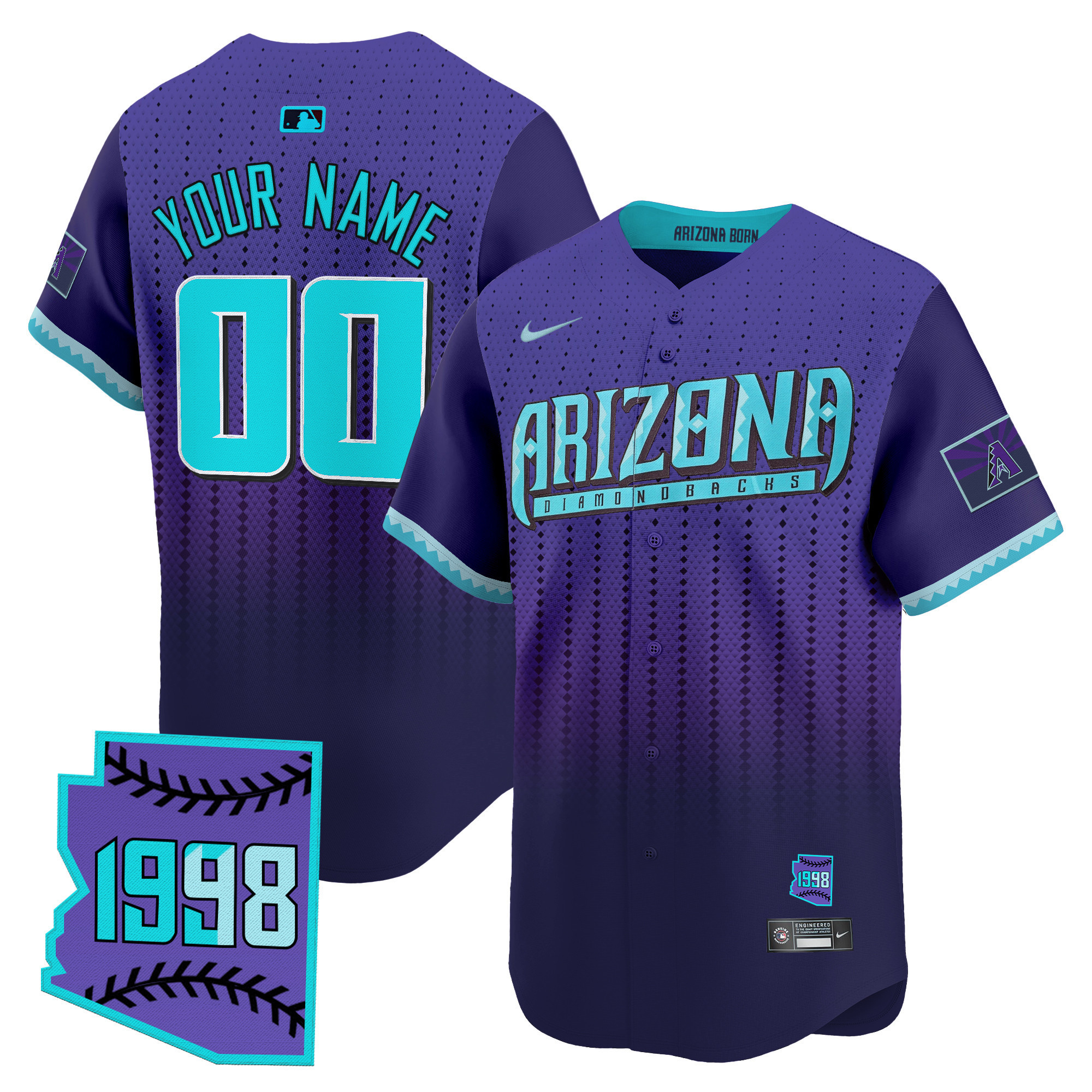 Men's Arizona Diamondbacks 2025 City Connect Vapor Premier Limited Custom Purple Jersey - Stitched