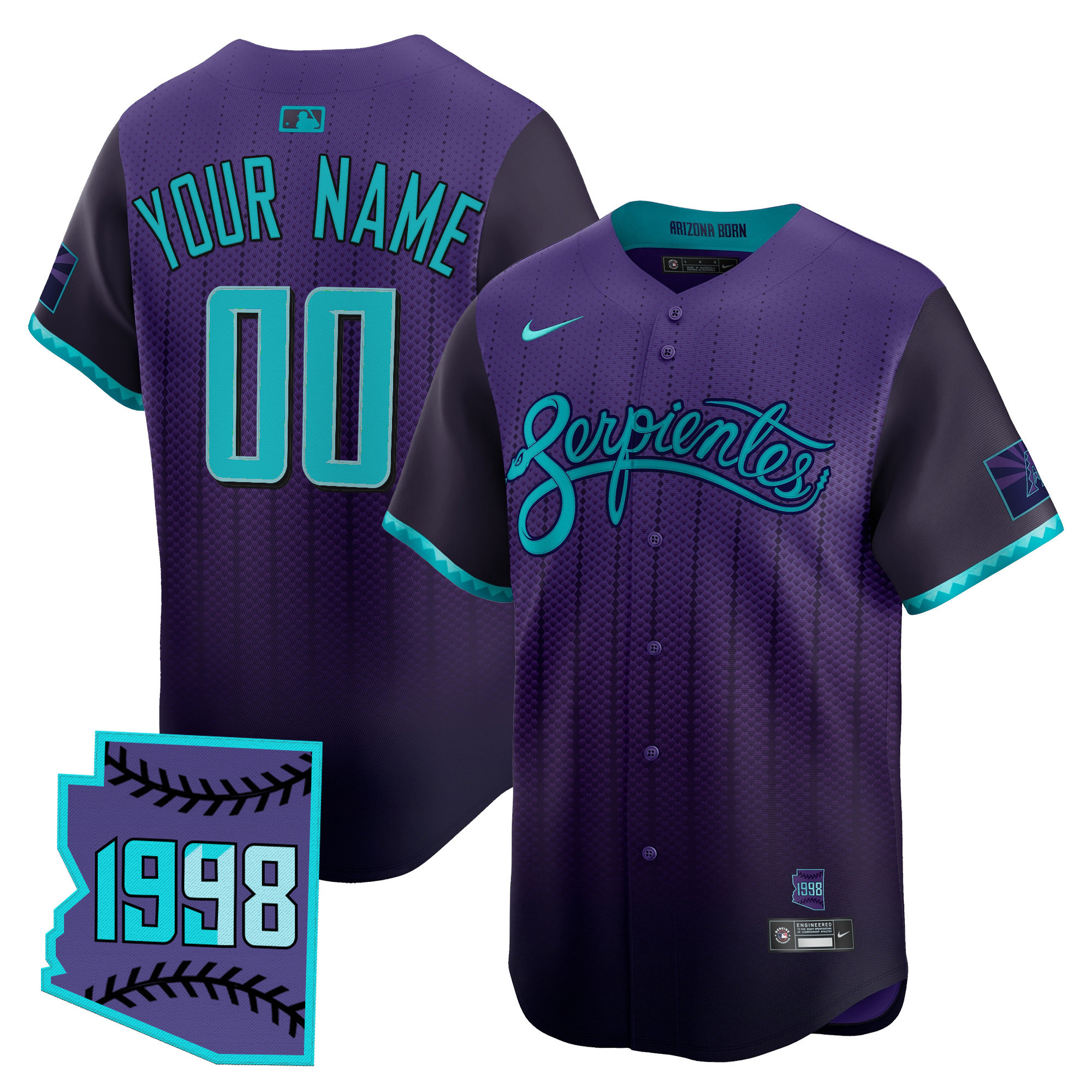 Men's Arizona Diamondbacks 2025 City Connect Vapor Premier Limited Custom Purple Jersey V2 - Stitched