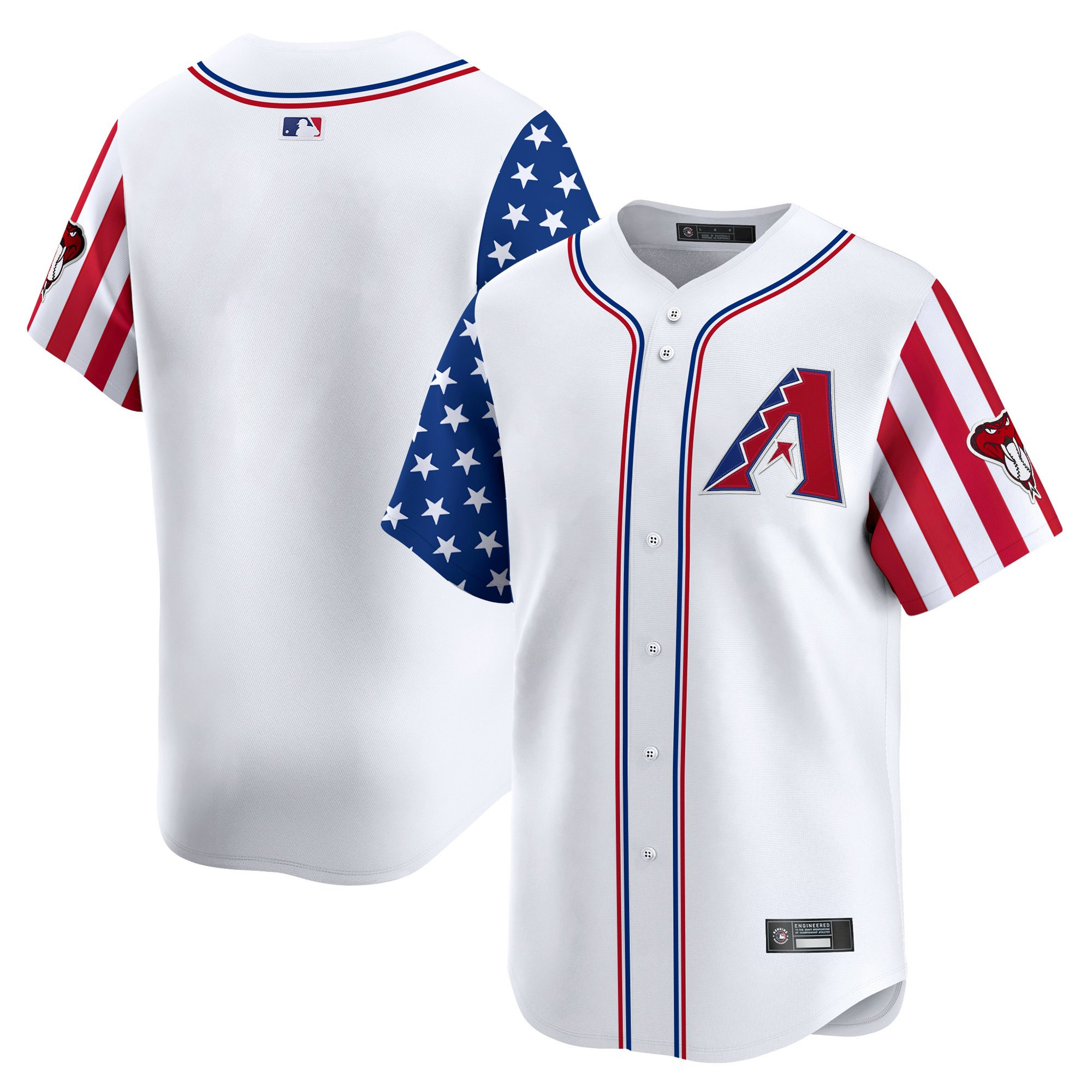Men's Arizona Diamondbacks 2025 Independence Day Vapor Premier Limited White Jersey - All Stitched