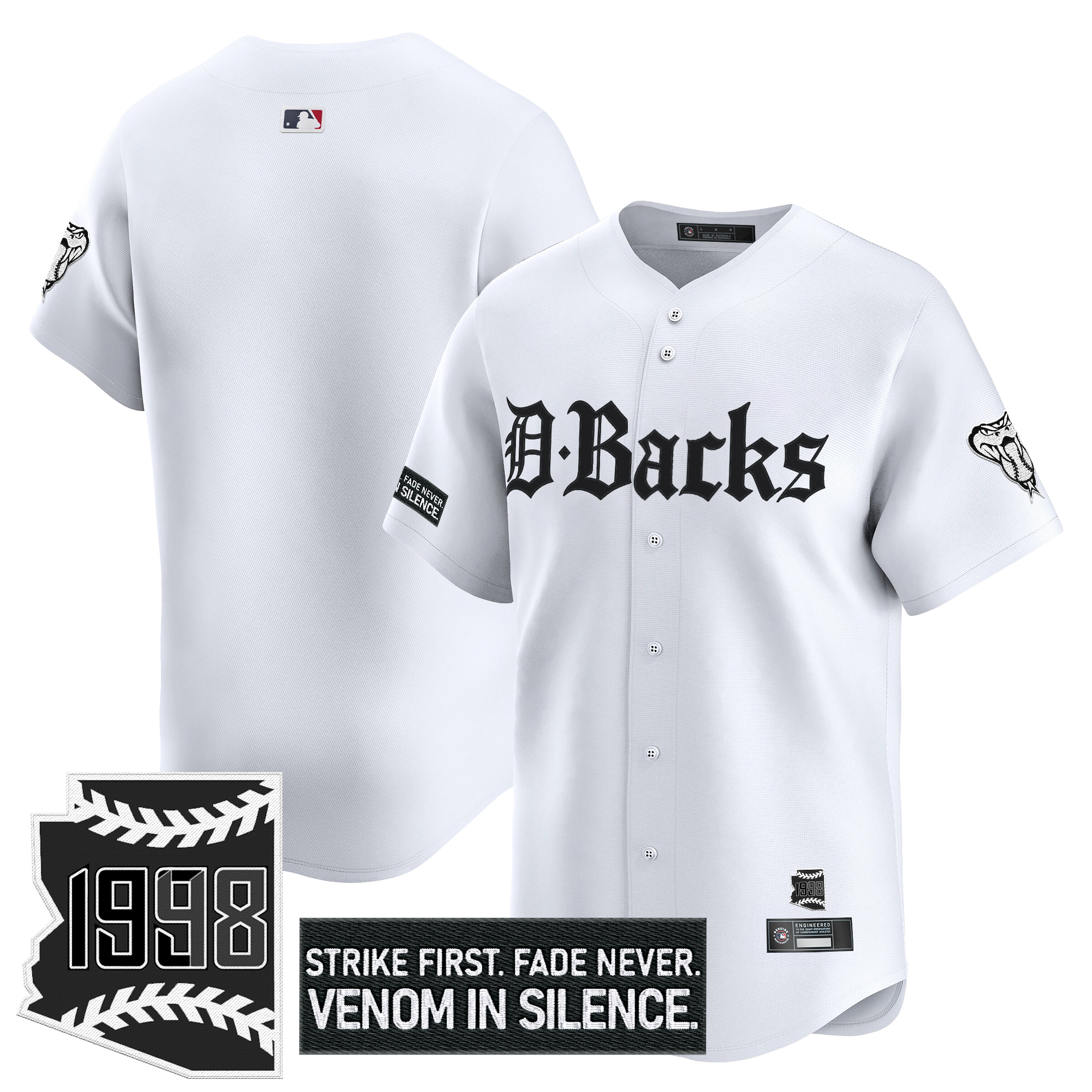 Men's Arizona Diamondbacks Gothic Desert Fang Edition Vapor Premier Limited White Jersey V2 - All Stitched
