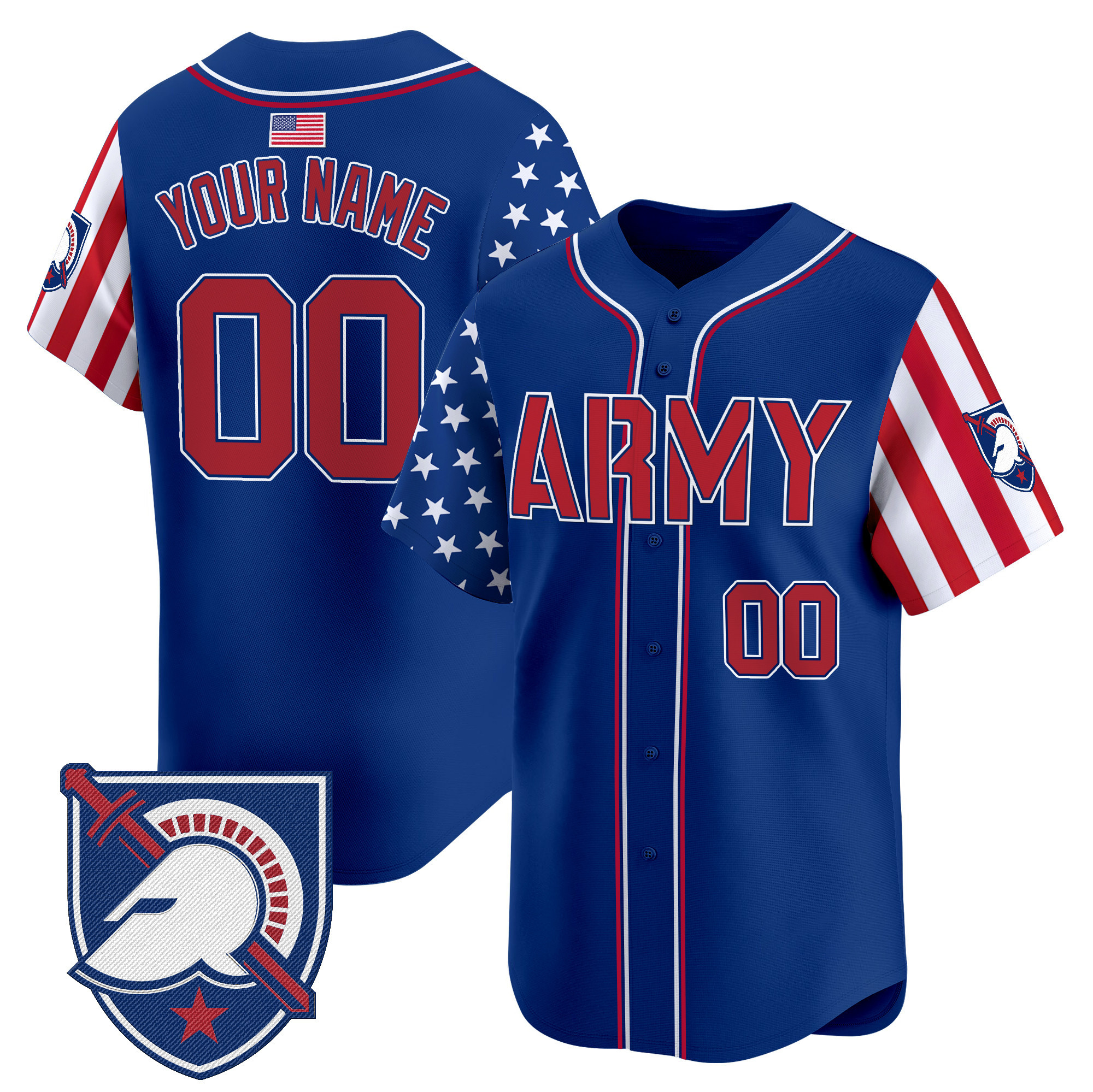 Men's Army Black Knights 2025 Independence Day Vapor Premier Limited Custom Royal Jersey - All Stitched