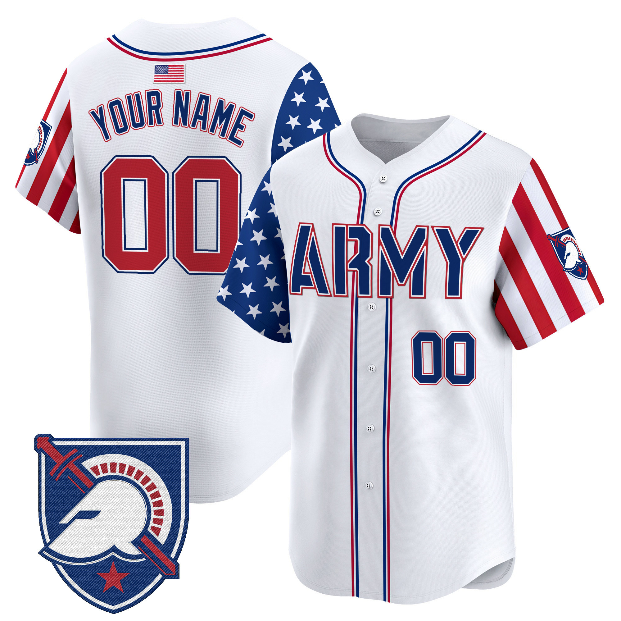 Men's Army Black Knights 2025 Independence Day Vapor Premier Limited Custom White Jersey - All Stitched