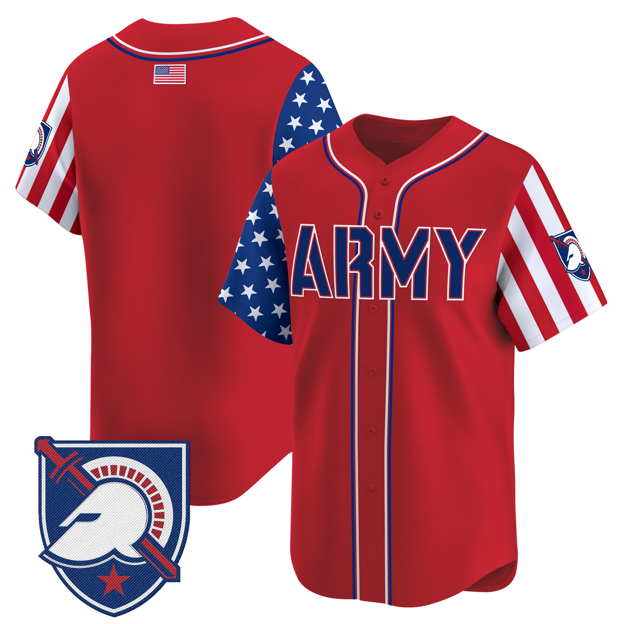 Men's Army Black Knights 2025 Independence Day Vapor Premier Limited Red Jersey - All Stitched