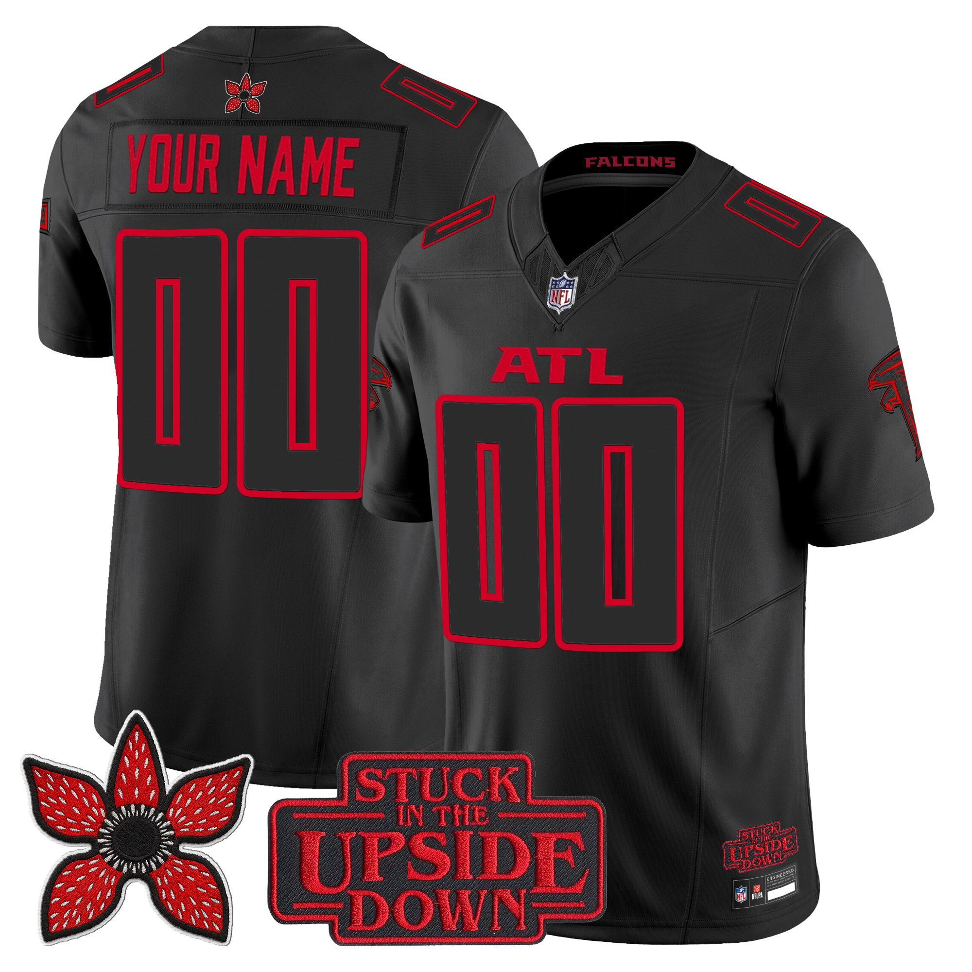 Men's Atlanta Falcons Stranger Things Edition Vapor Limited Custom Jersey - All Stitched