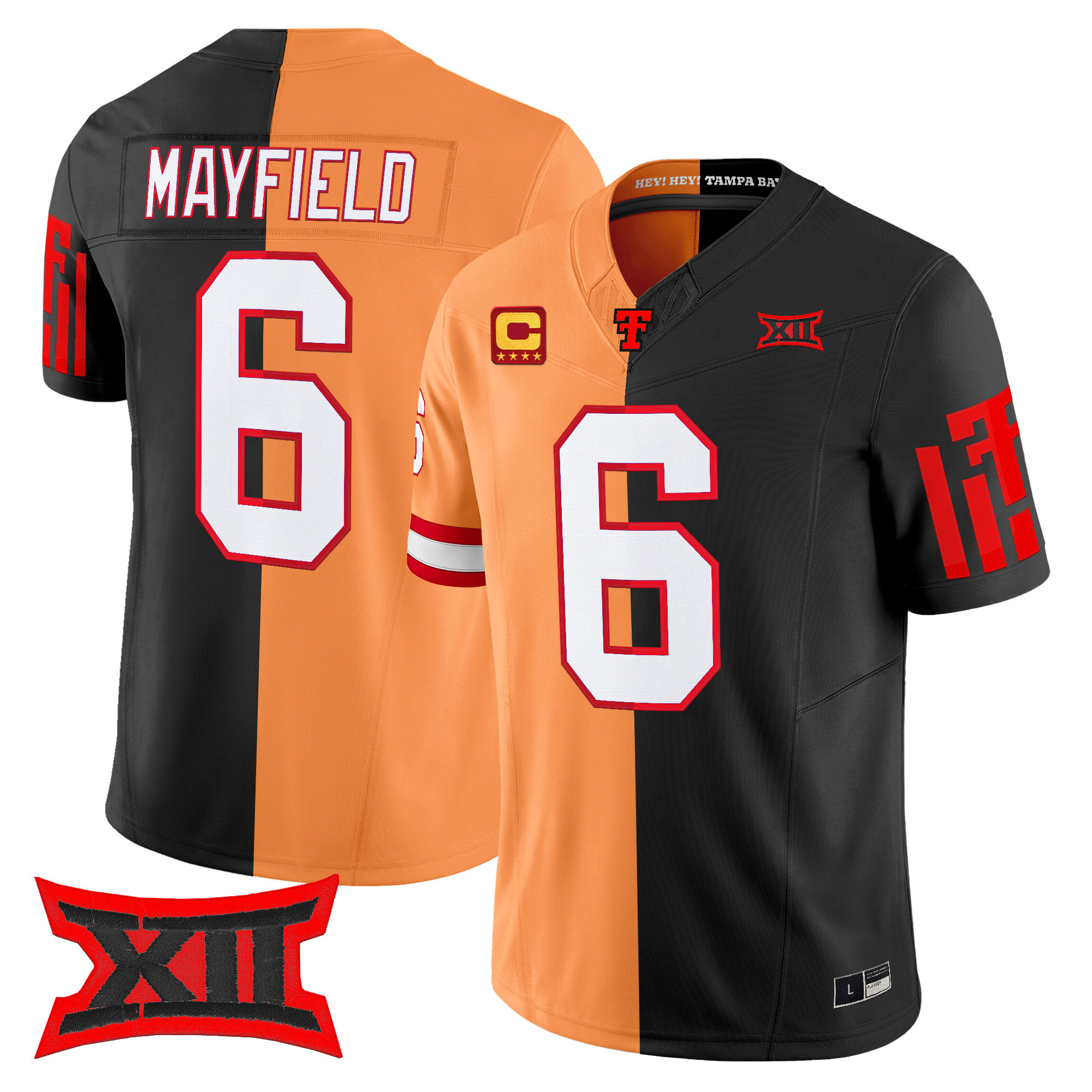 Men's Baker Mayfield Tampa Bay Buccaneers Split Vapor Limited Creamsicle-TTU Jersey - All Stitched