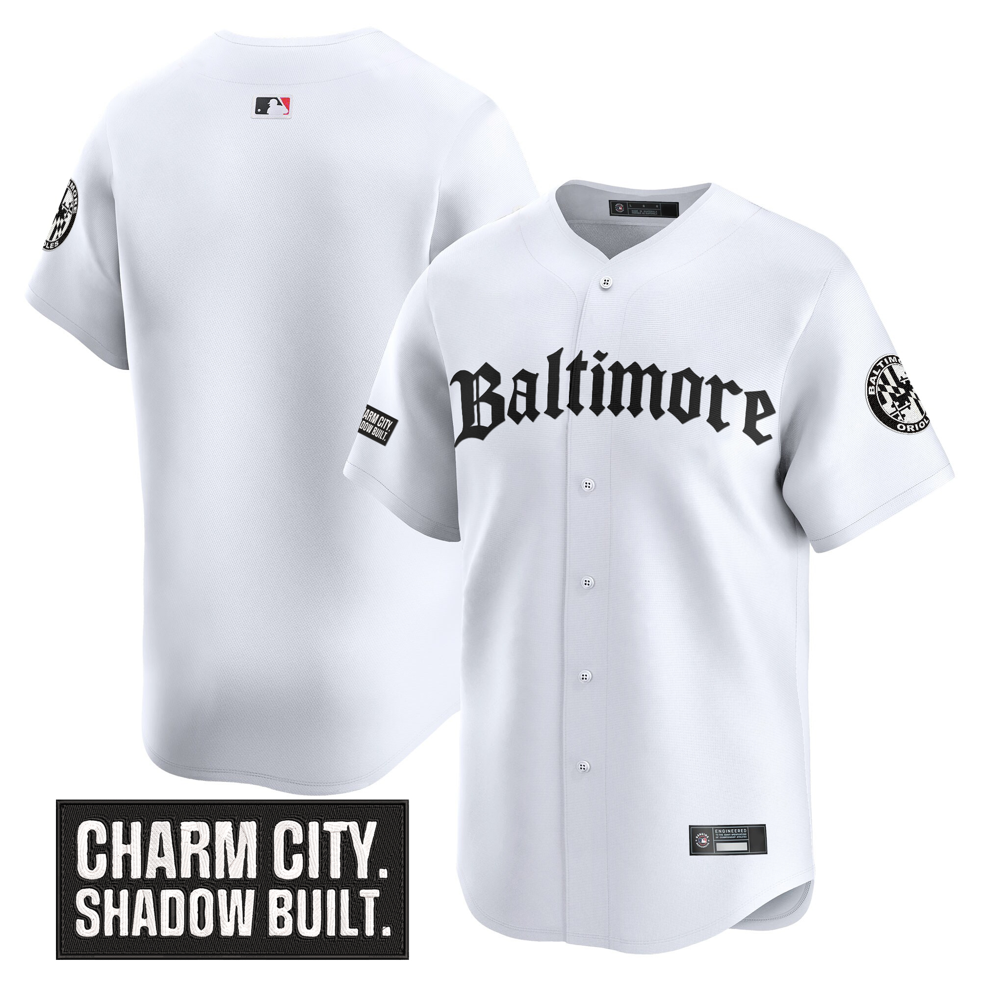 Men's Baltimore Orioles Gothic Harbor Edition Vapor Premier Limited White Jersey - All Stitched
